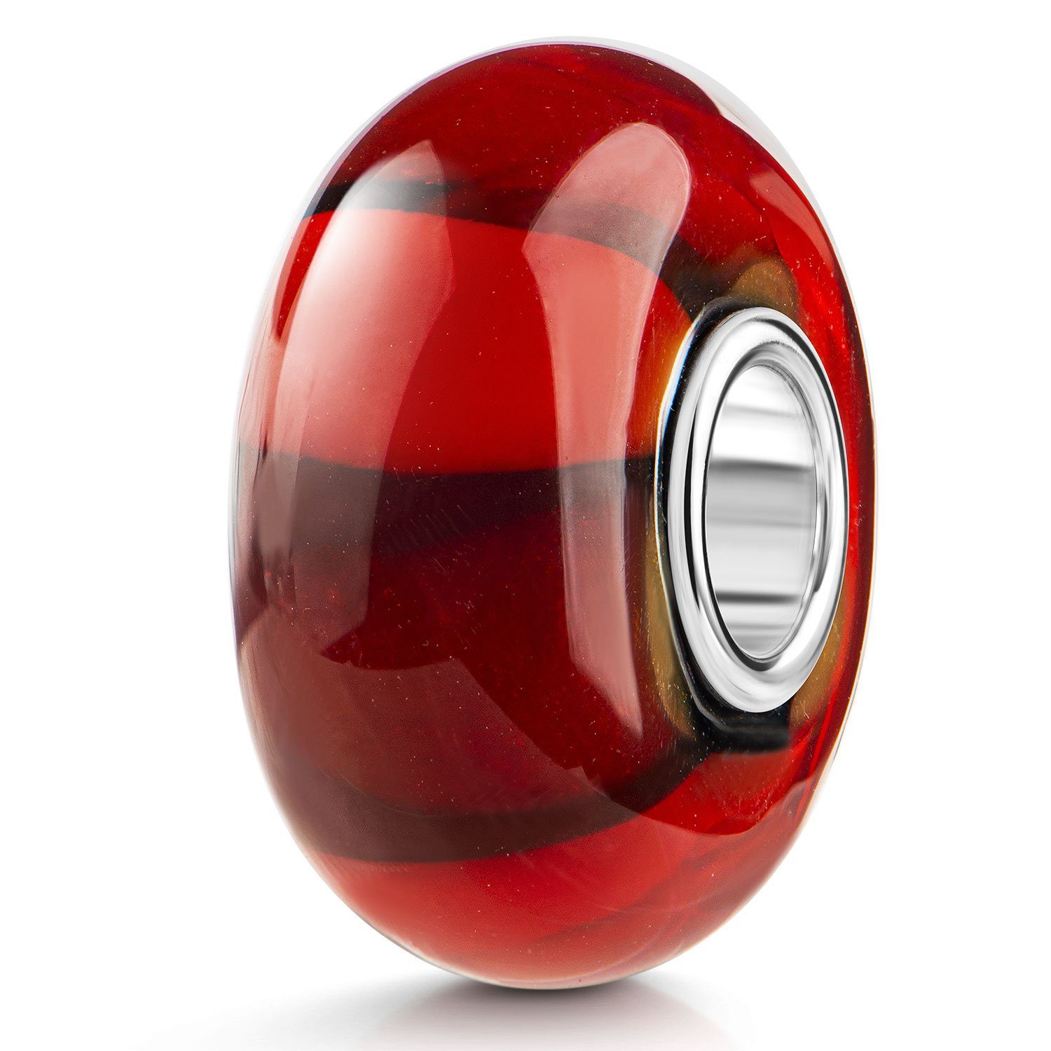 Bead Glasperle Streifen breit Rot Dunkelrot Weinrot 1477