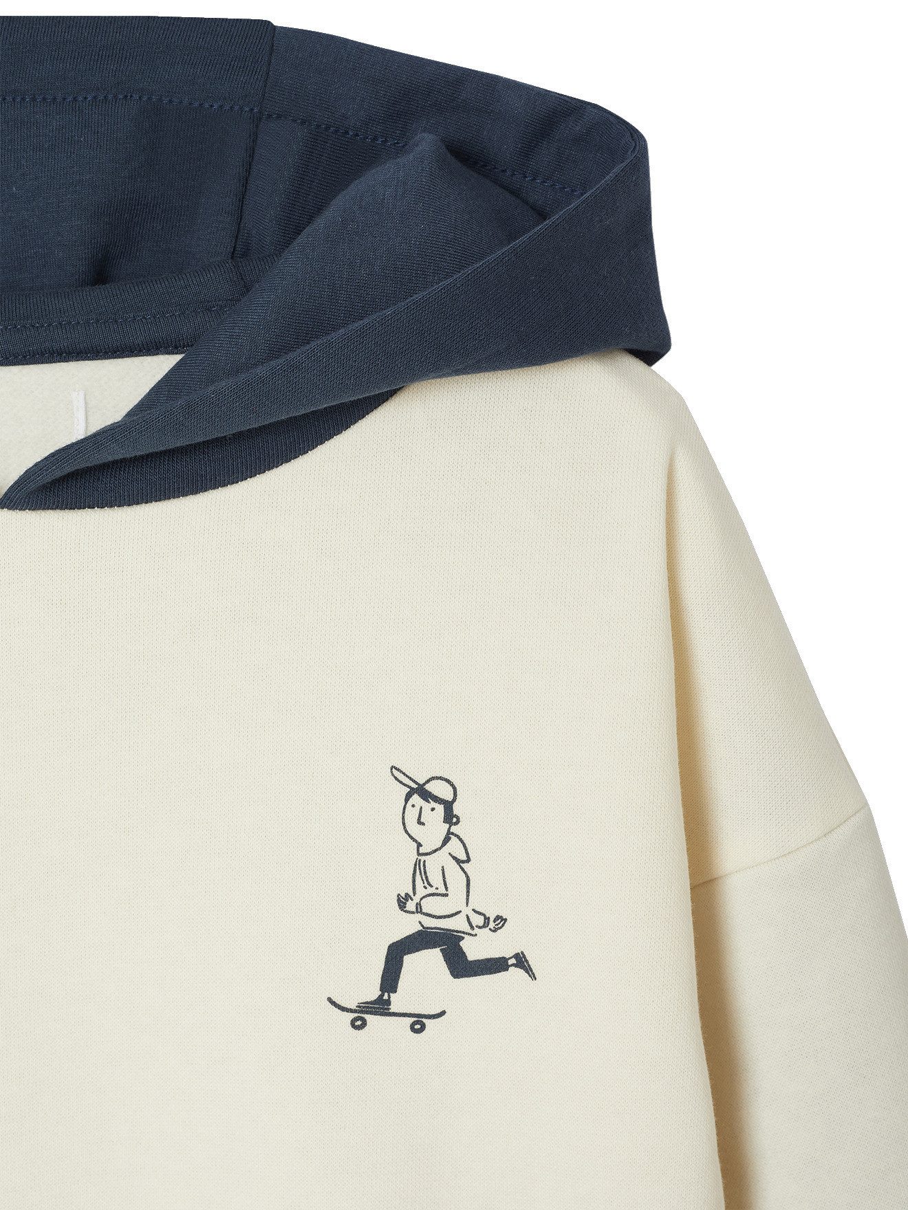 vertbaudet Fleecepullover Jungen Kapuzensweatshirt mit Prints, Lageneffekt