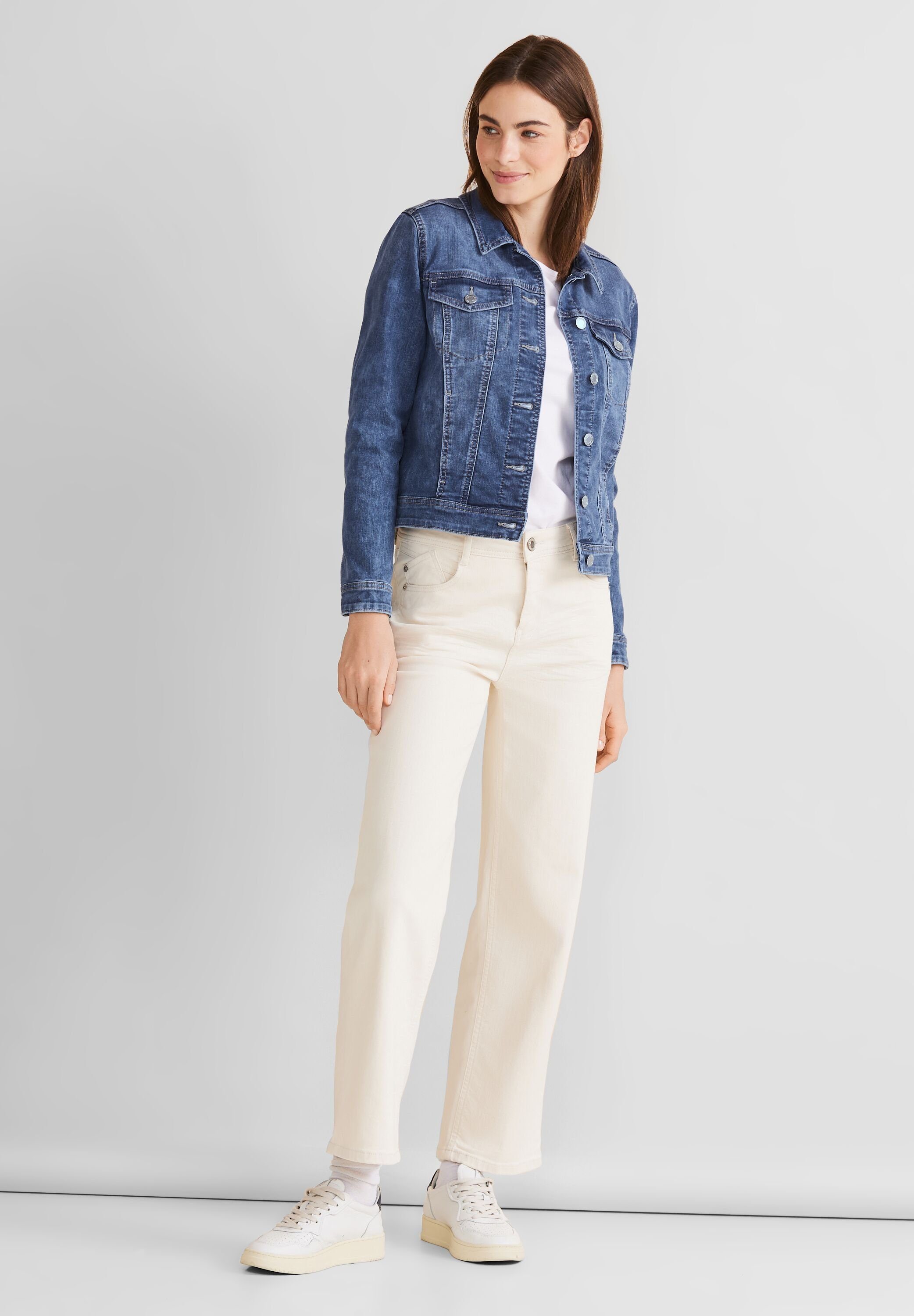 STREET ONE Jeansblazer in mittelblauer Waschung
