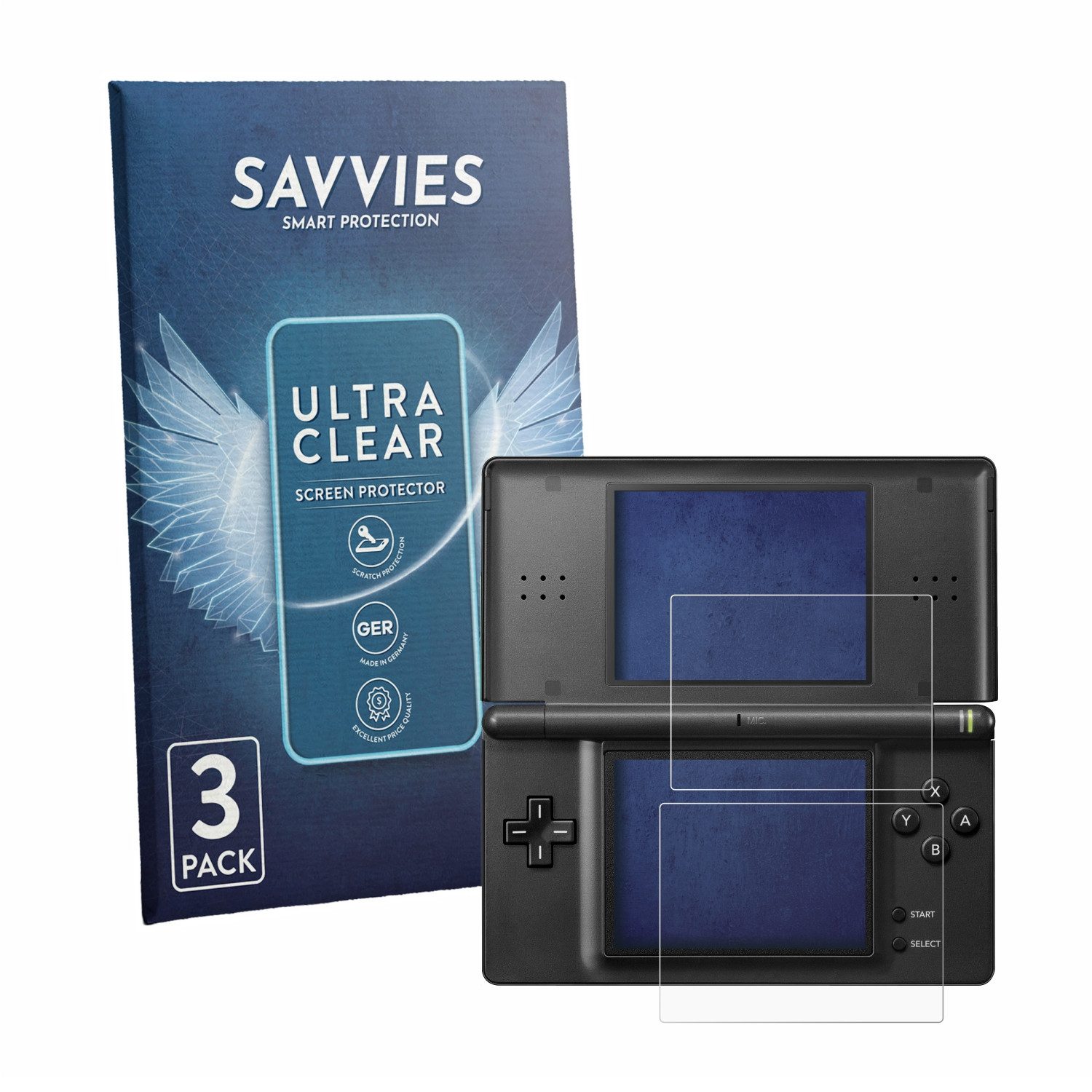 Savvies Displayschutzfolie Schutzfolie für Nintendo DS LITE, 6 Stück, Displayschutz Schutz Folie Klar Transparent