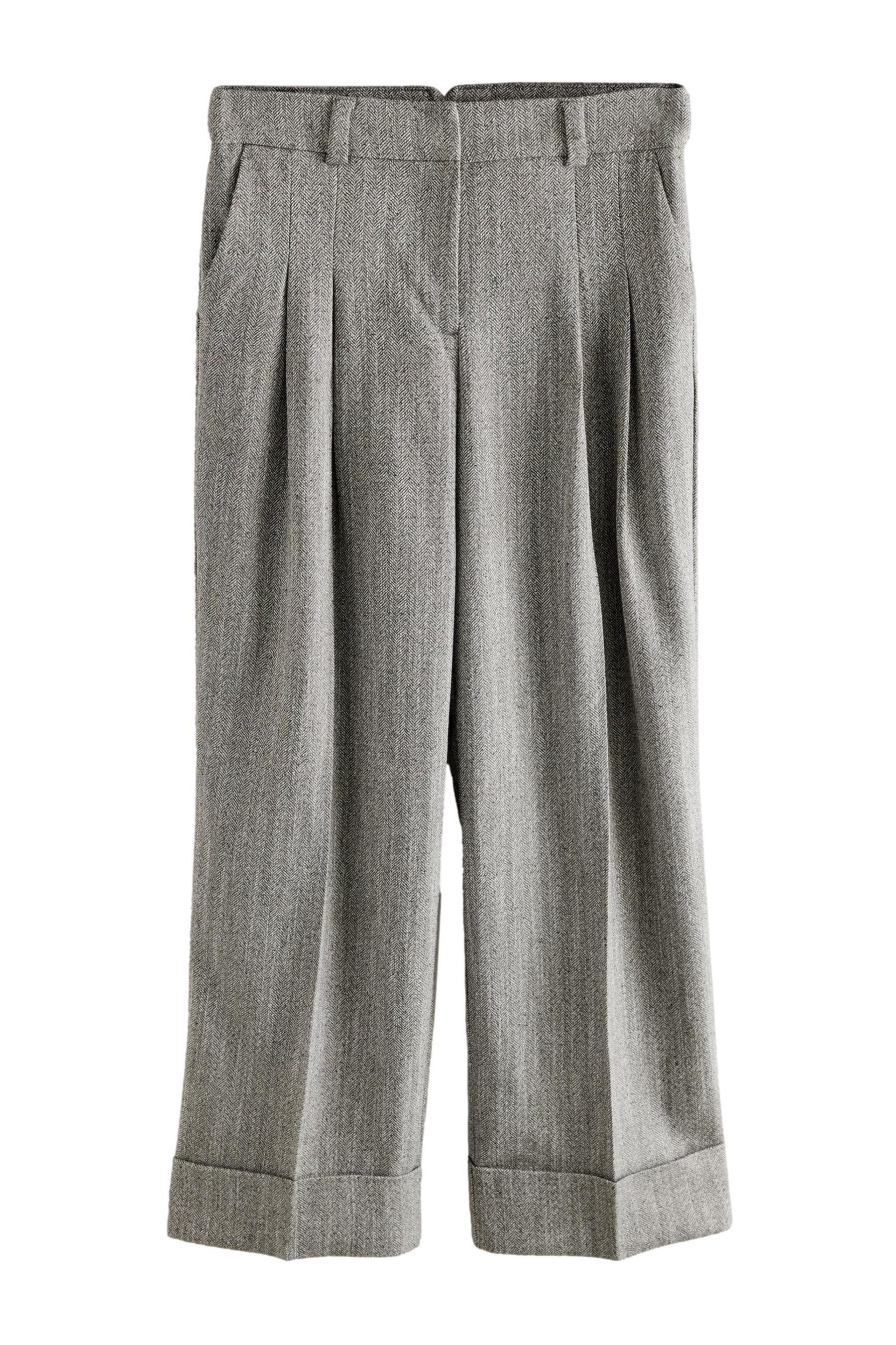 Stoffhose Warme strukturierte Hose mit weitem Bein