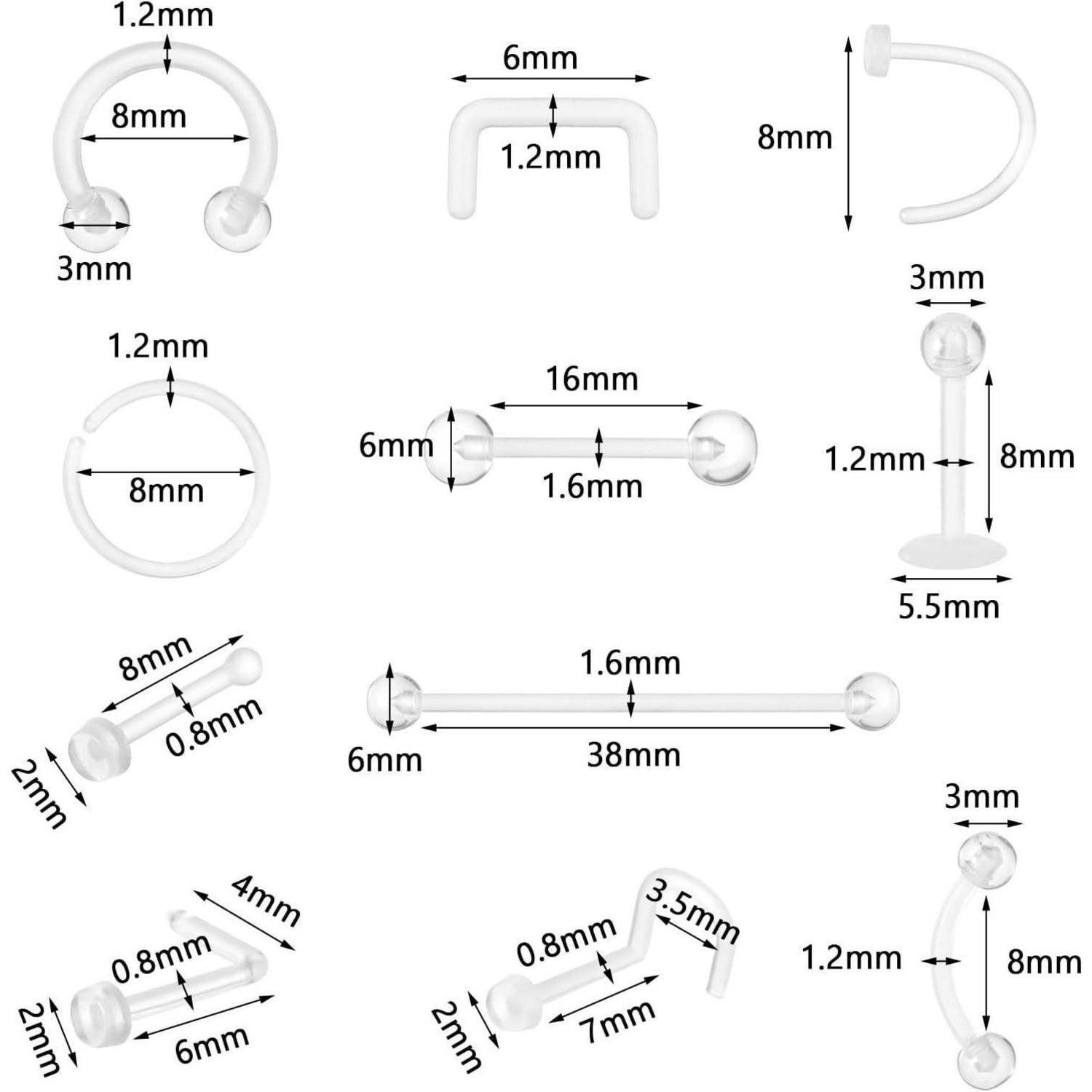 LuxusKollektion Piercing-Set 44er Set Plastik Piercings günstig online kaufen