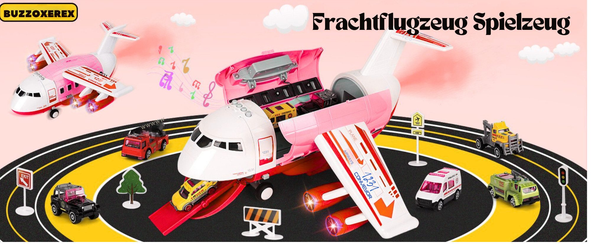 Vivitar Spielzeug-Flugzeug mit Lichtern, Geräuschen, Sprühfunktion und 12-t günstig online kaufen