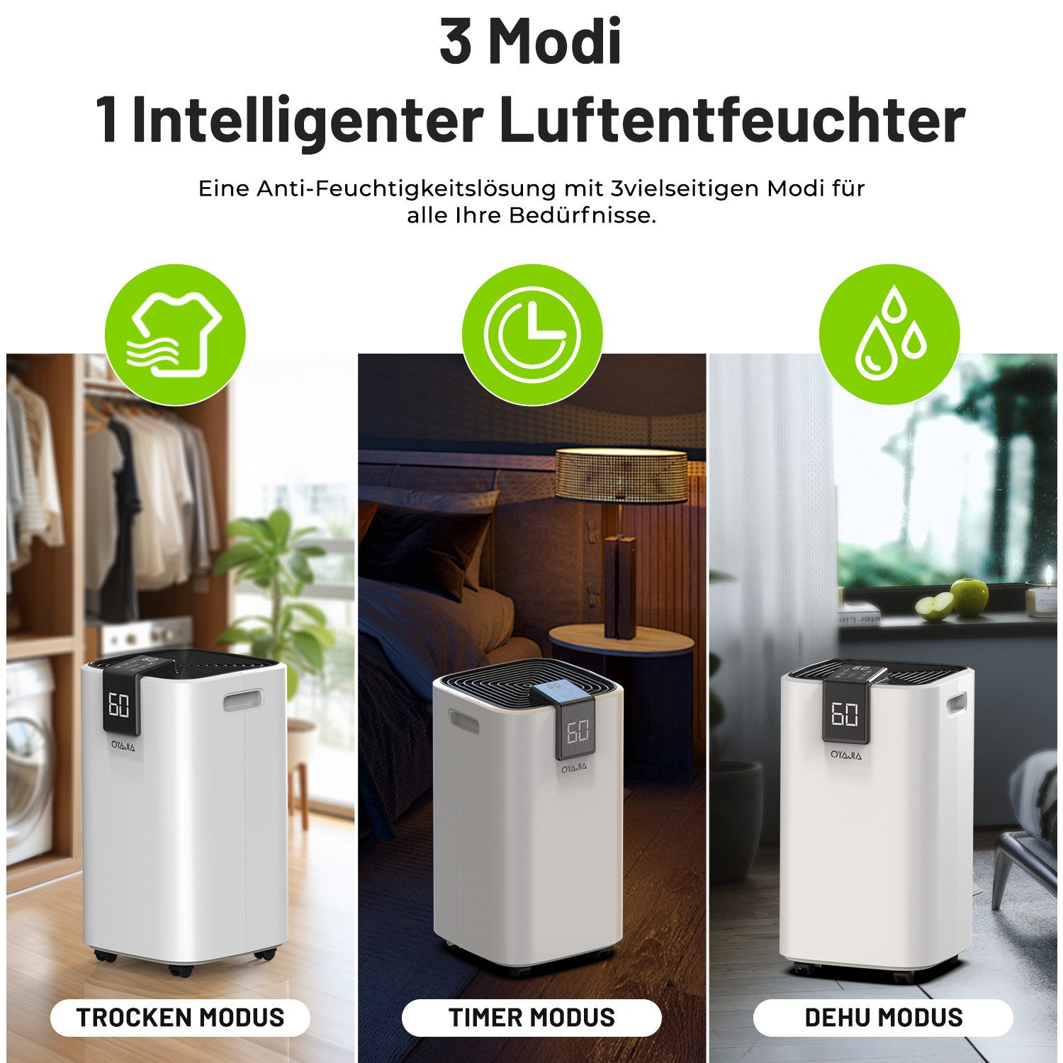 oyajia Luftentfeuchter Luftentfeuchter 12L/24h 16L/24h 20L/24h günstig online kaufen