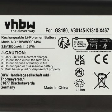 vhbw kompatibel mit Gigaset GS180 Smartphone-Akku Li-Polymer 3000 mAh (3,8 V)
