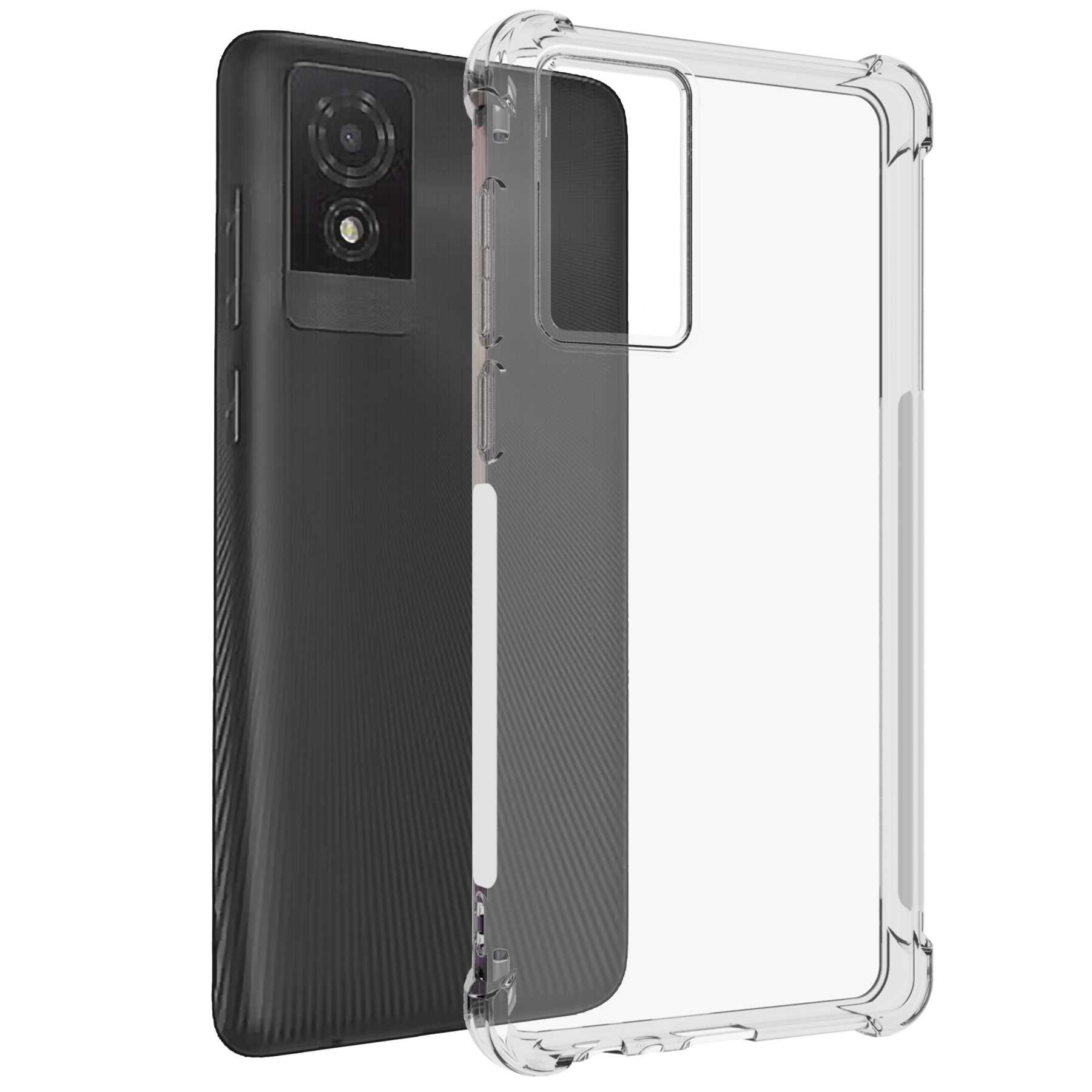 mtb more energy Smartphone-Hülle Clear Armor Case für TCL 501 4G, Transparente TPU Schutzhülle Case Backcover mit Anti-Shock Verstärkung