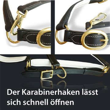 Pferdelinis Lederhalfter Lederhalfter Halfter Pferd Stallhalfter Pony Warmblut Cob, Kaltblut, verstellbar