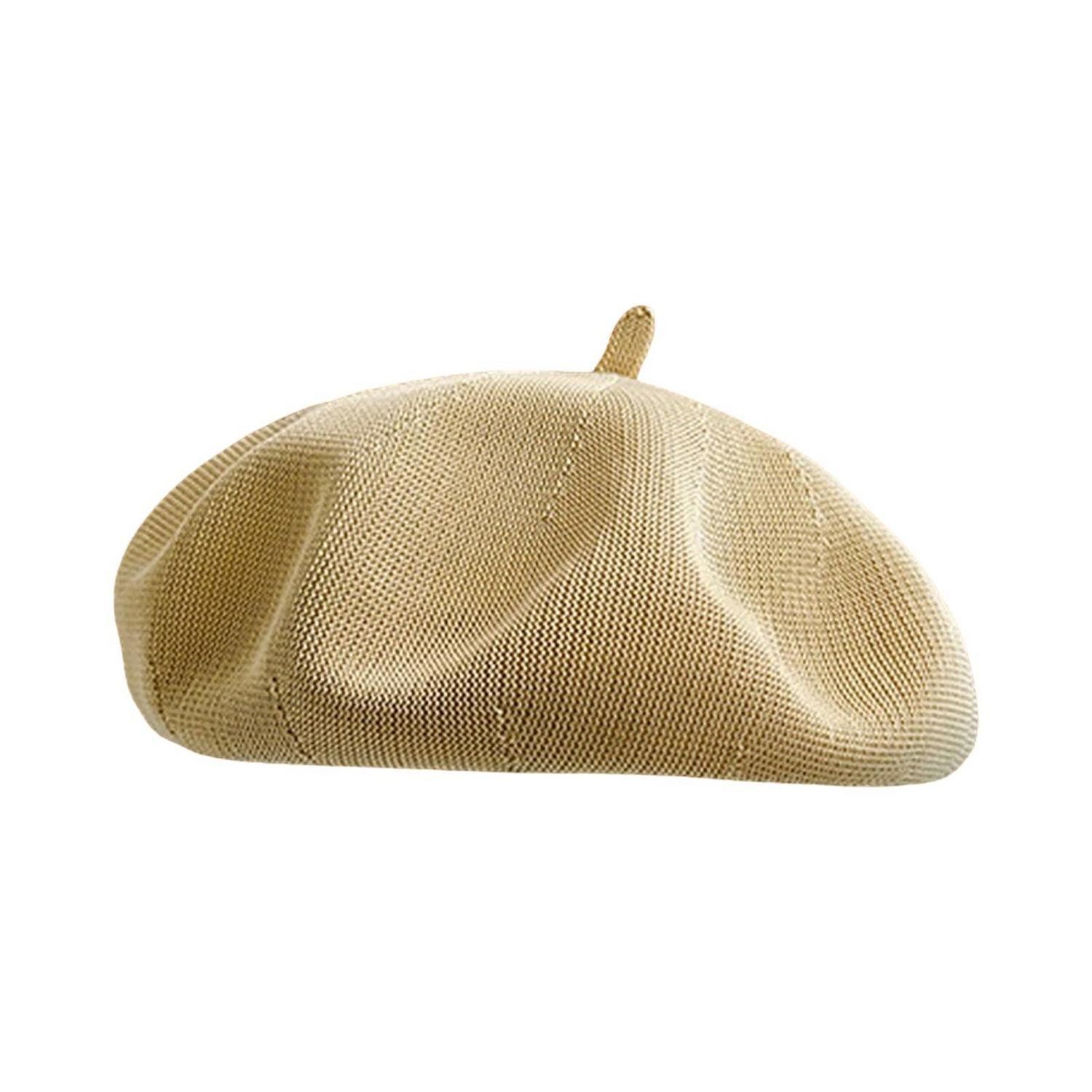 LuxusKollektion Baskenmütze Baskenmütze Damen Barett Beret Cap Künstler Malerhut 56-58 Beige