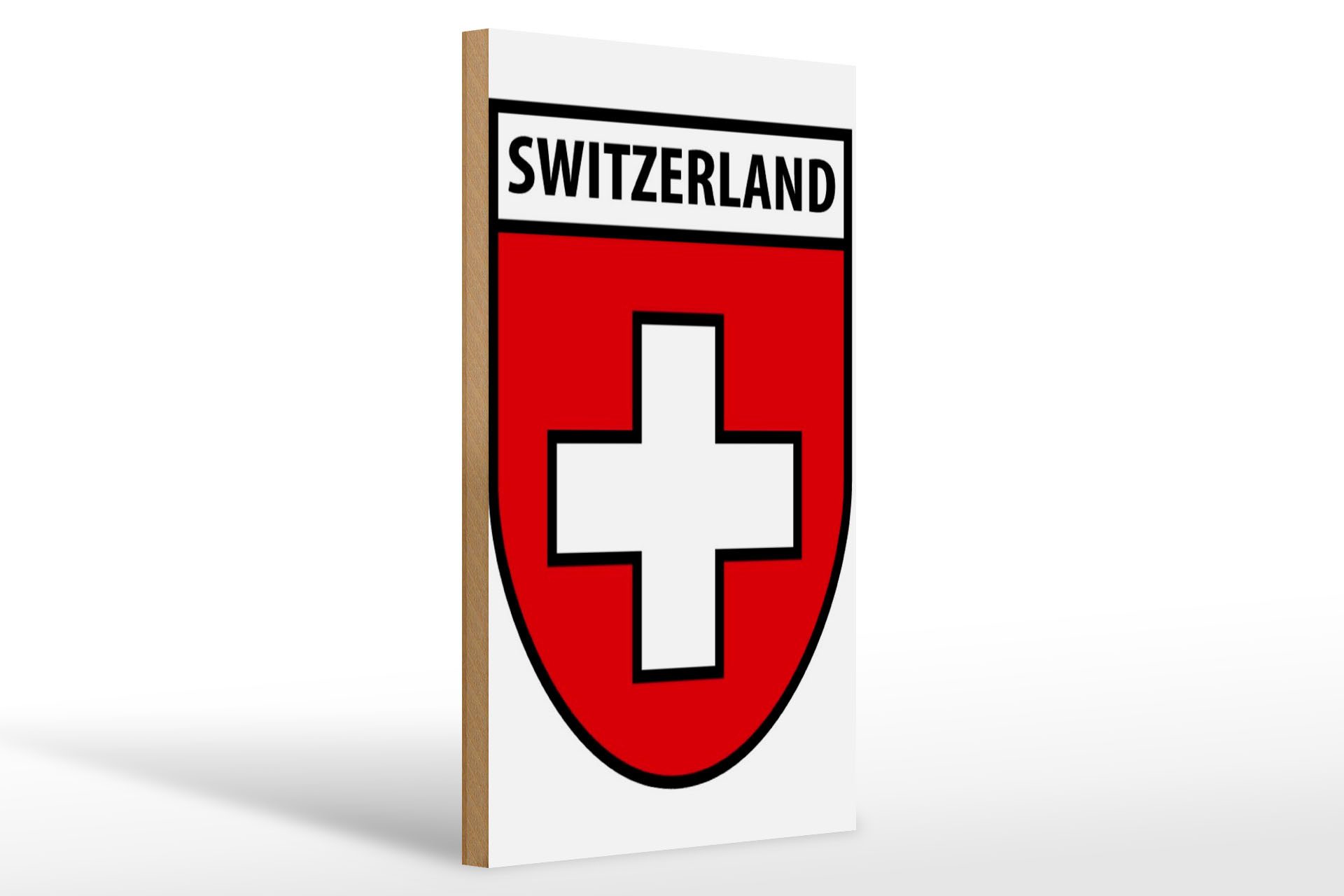 Femer GmbH Holzbild Flagge 20x30cm Switzerland Schweiz Wappen, Flaggen, Wappen (1 St), Glatte Holzfaserplatte (MDF), vorn beschichtet