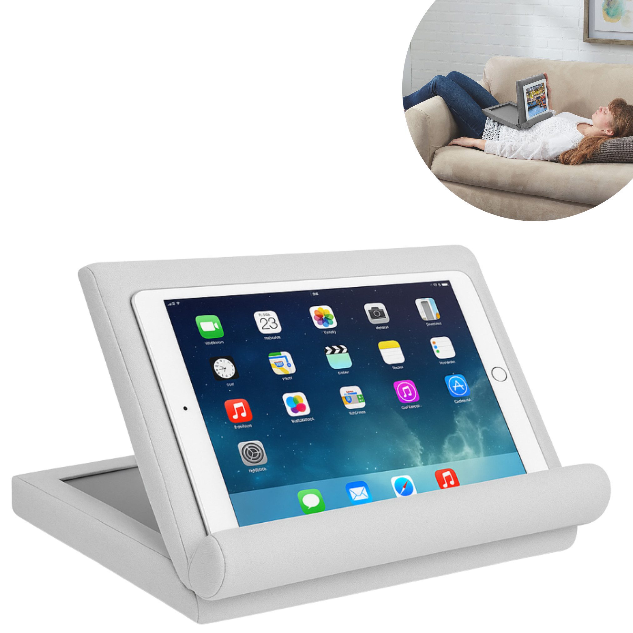 Venteo Buchkissen Pillow Pad, Spar Set, 1-tlg., 1er oder 2er Pack, Lesekissen & Tablet Kissen, klappbar, mehreren Winkeln