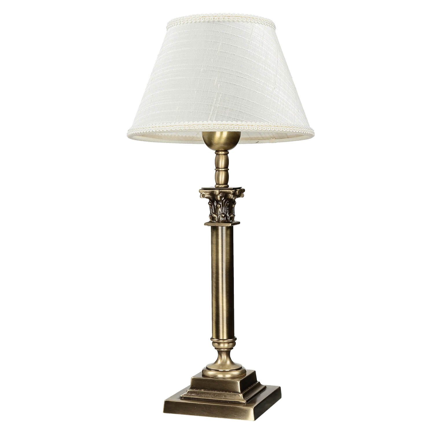Licht-Erlebnisse Nachttischlampe PELIEL, ohne Leuchtmittel, 166 NachtTischlampe Messing helles Bronze Jugendstil Lampe