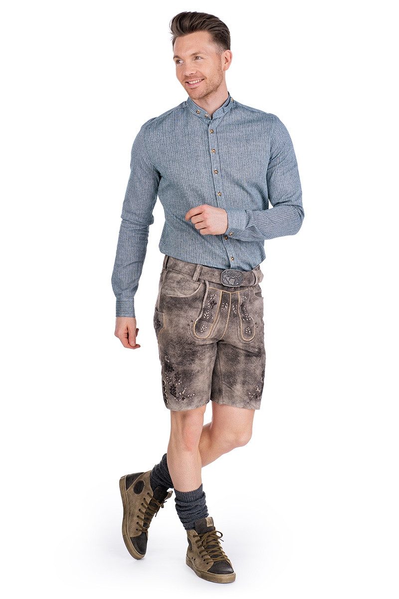 Orbis Textil GmbH & Co. KG Trachtenhemd Trachtenhemd - WENDELIN - kornblau light, trachtenhellgrün – Bild 3 von 3