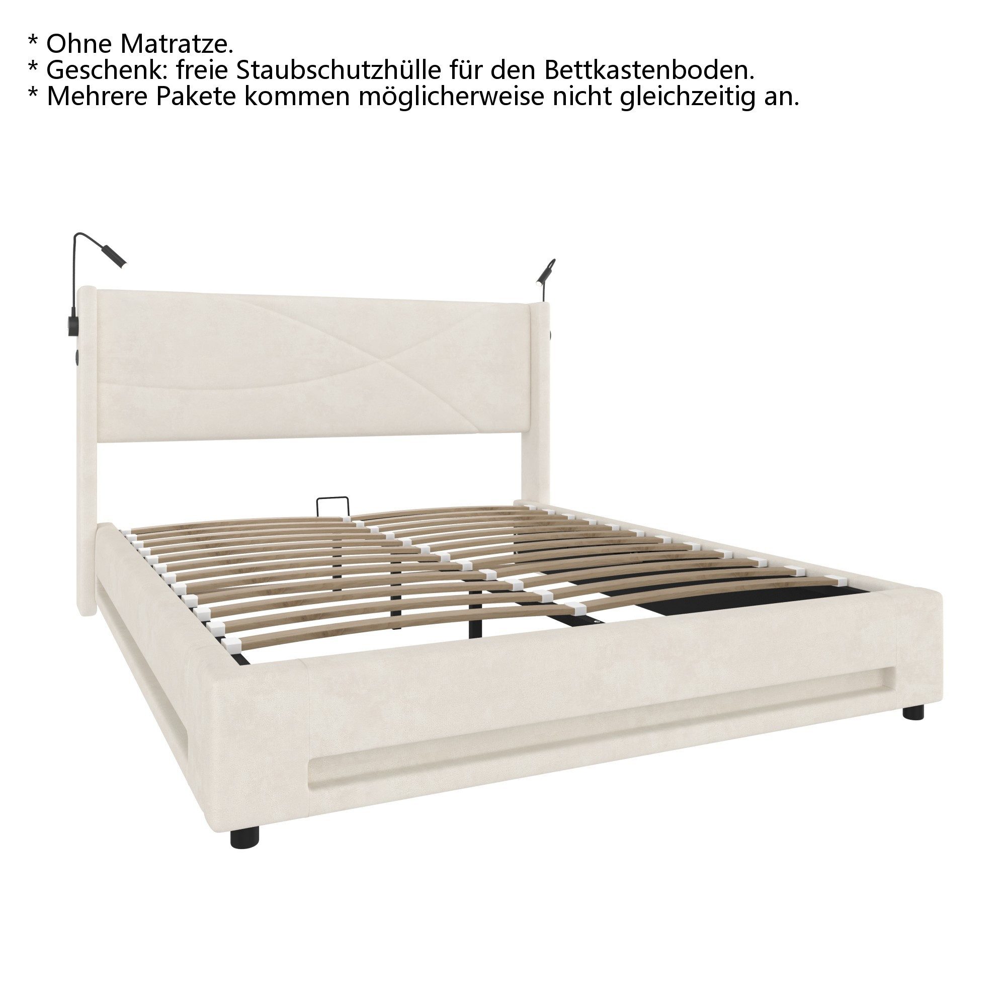 LVHOM Boxbett 140x200/160x200cm, Bettgestell mit integrierter günstig online kaufen