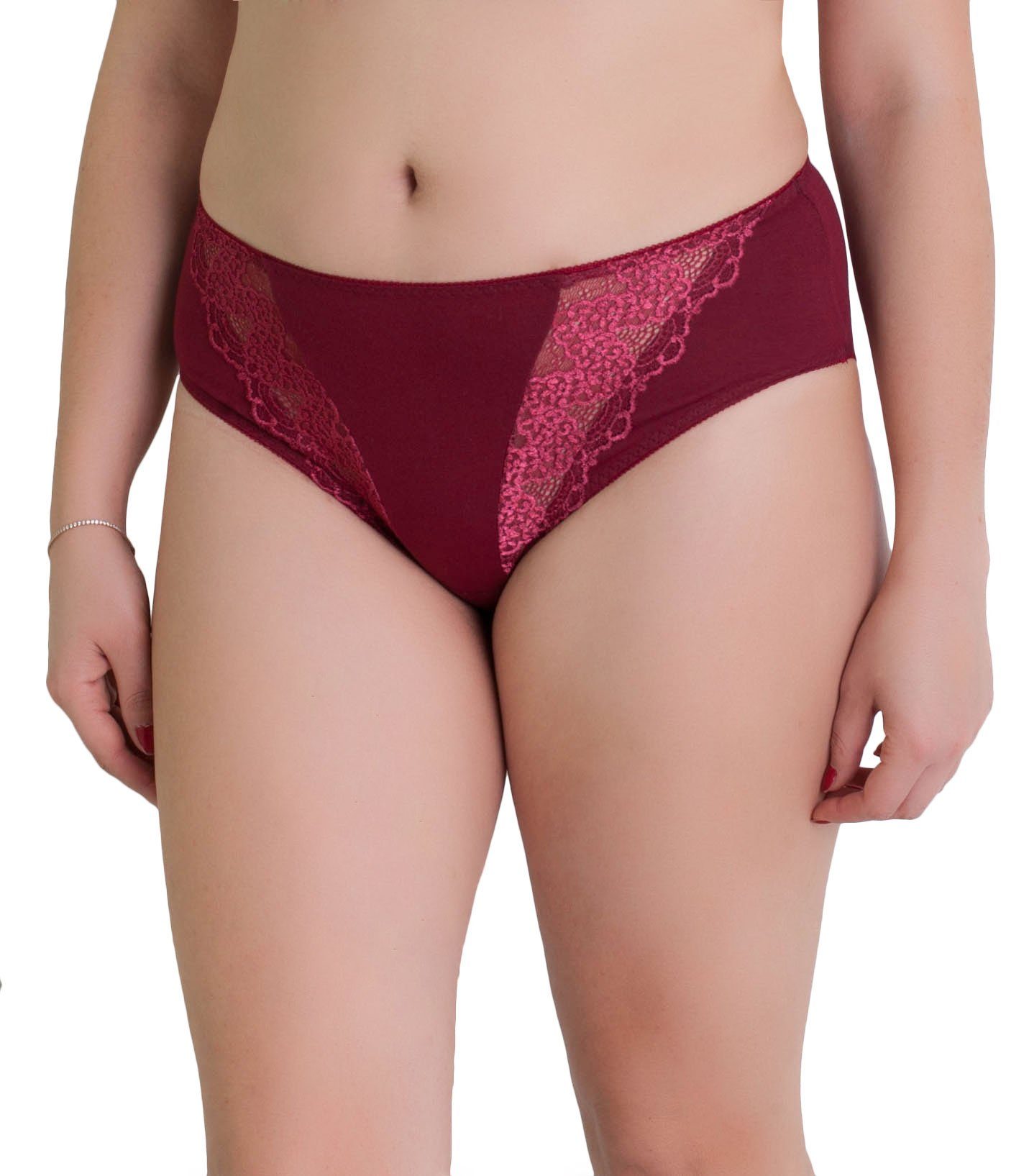 SERGE Taillenslip Maxi Slip in leuchtendem Bordeaux (Set, 1-St) hochwertiger Baumwollmix