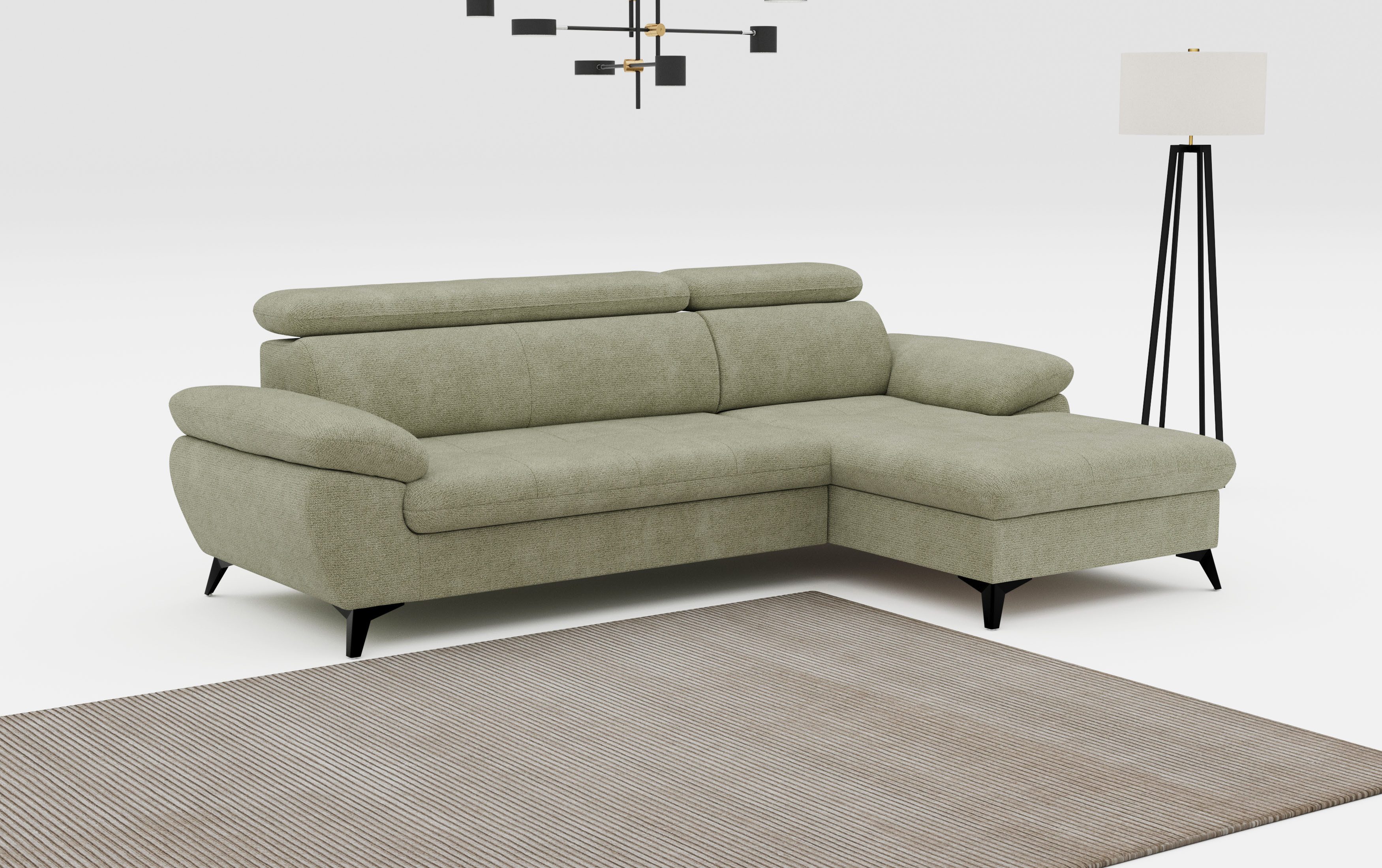 COTTA Ecksofa Hudson L-Form, mit Kopfteilverstellung, günstig online kaufen