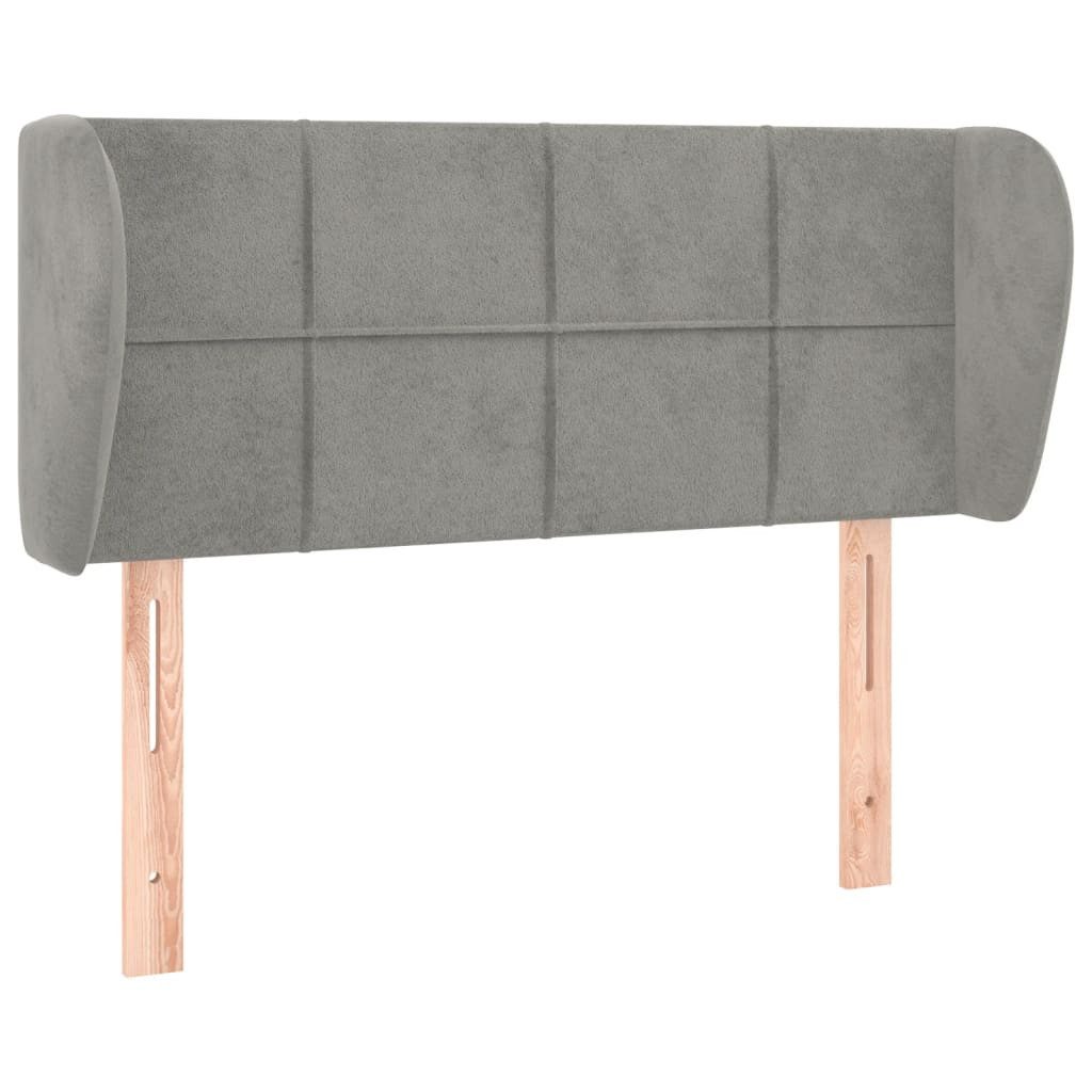 vidaXL Bett Kopfteil mit Ohren Hellgrau 93x23x78/88 cm Samt (1-tlg)