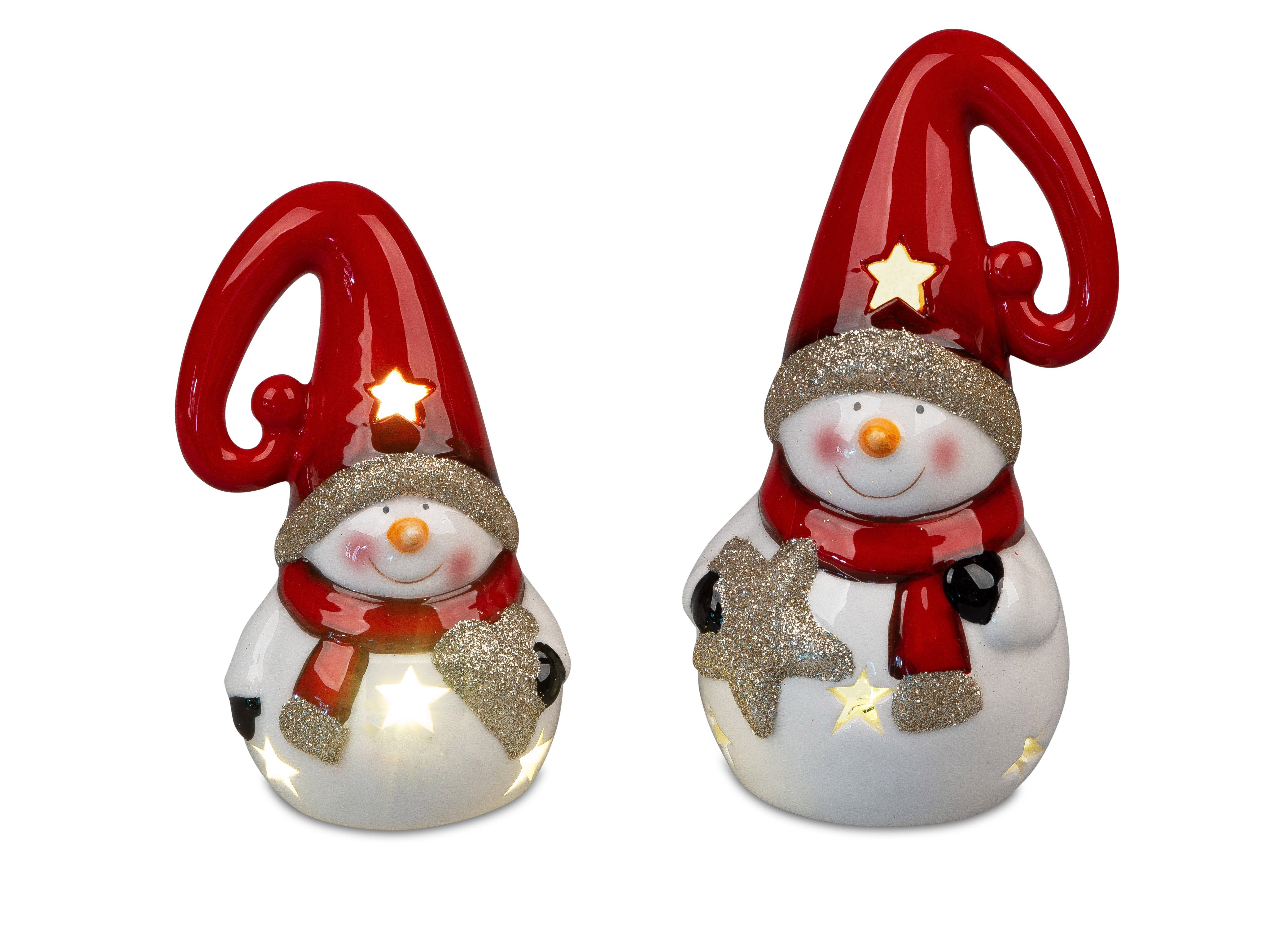 formano LED-Dekofigur Schneemann aus Steingut mit günstig online kaufen