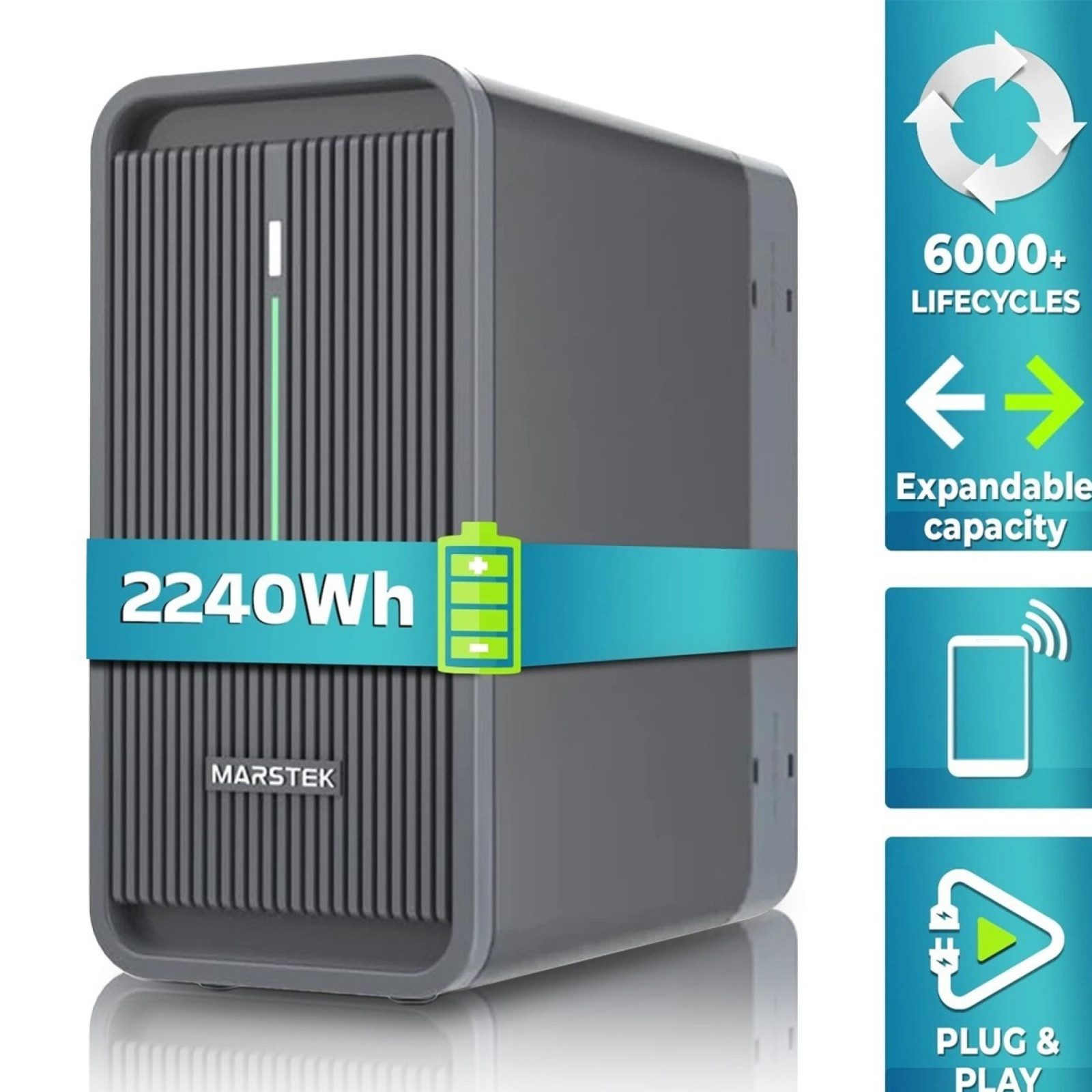 SUNNIVA Balkonkraftwerk 1840W Deye mit 4,48 kWh Speicher Marstek B2500-D, (BIFAZIAL FULLBLACK komplett Steckdose, PV Solaranlage Komplettset mit Solarspeicher,  – Bild 3 von 5