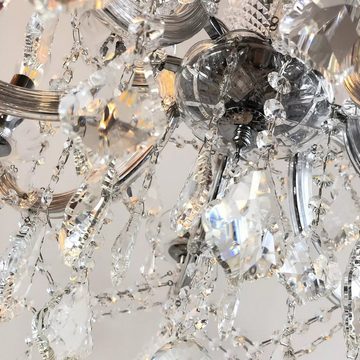 PGA-Lights Kronleuchter Kristall Kronleuchter Silber 12-Leuchten Ø72cm Arme mit Glas ummantelt