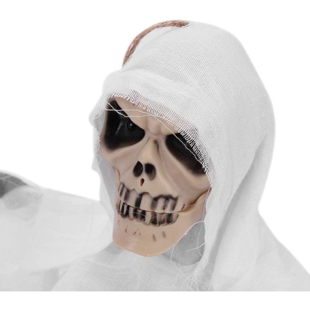 GelldG Hängedekoration Halloween Dekoration mit Hängend Skelett Sound Geist weiß-weiß Licht mit