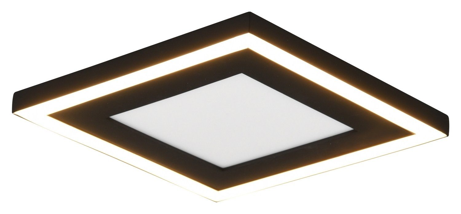 x Deckenlampe integriert, Weiß, Schwarz, Metall, Leuchtflächen, schaltbare 20 Deckenleuchte Leuchten cm, 20 getrennt LED fest CARUS, Kunststoff, Reality LED LED Warmweiß, 2-flammig,