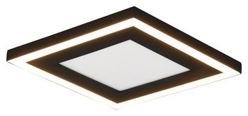 Reality Leuchten LED Deckenleuchte CARUS, 2-flammig, 20 x 20 cm, Schwarz, Weiß, getrennt schaltbare Leuchtflächen, LED fest integriert, Warmweiß, Metall, Kunststoff, LED Deckenlampe