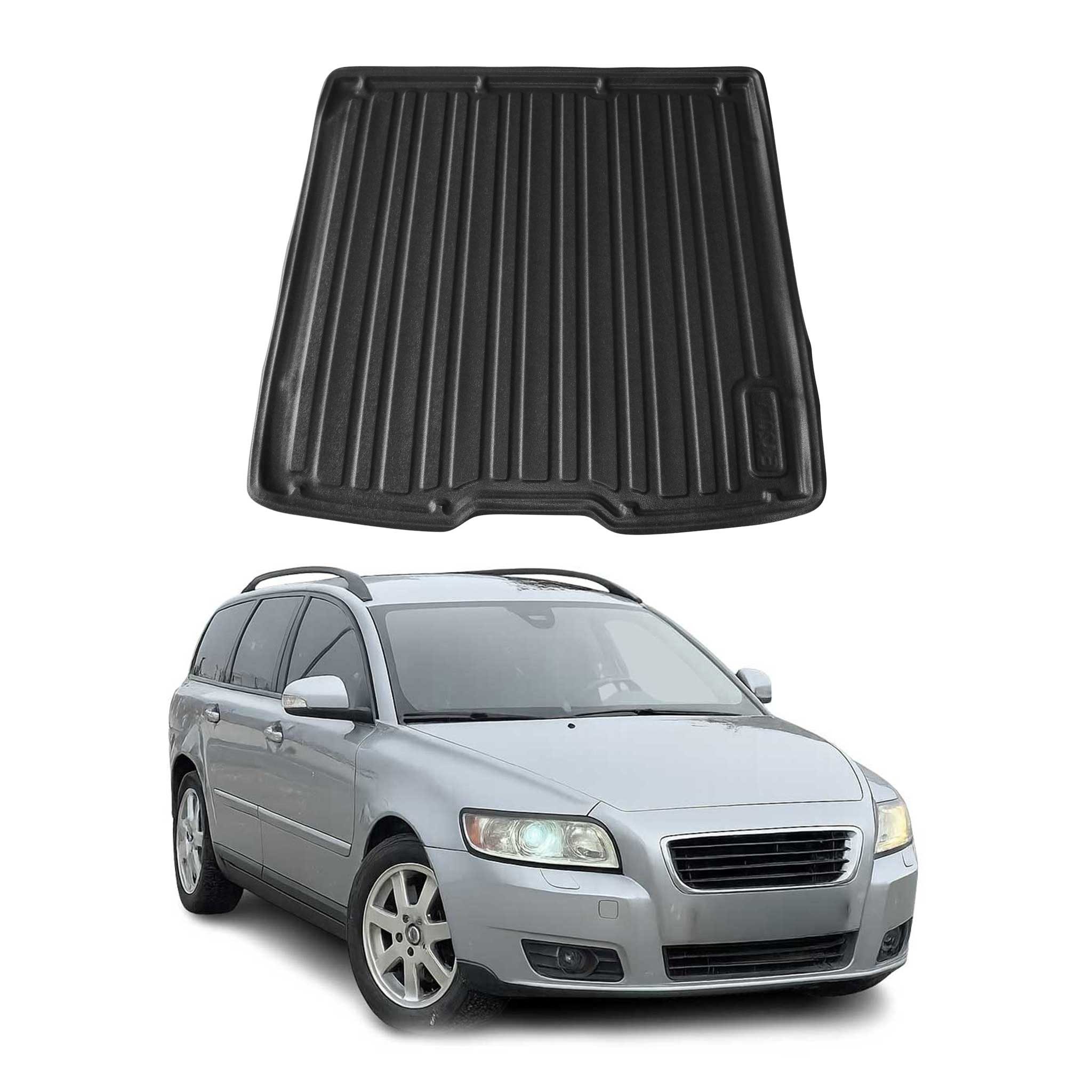 Kofferraummatte Kofferraumwanne für Volvo V50 2004-2012 Gummi TPE Schwarz