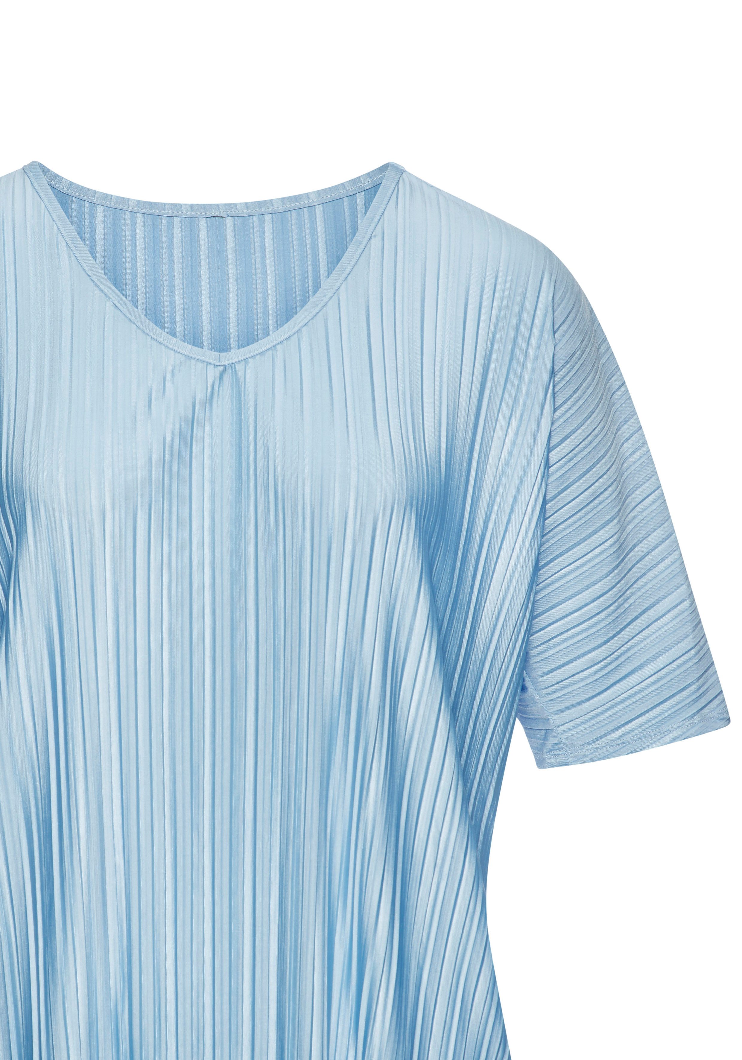 LASCANA Plisseeshirt aus schimmernder Ware – Bild 3 von 4