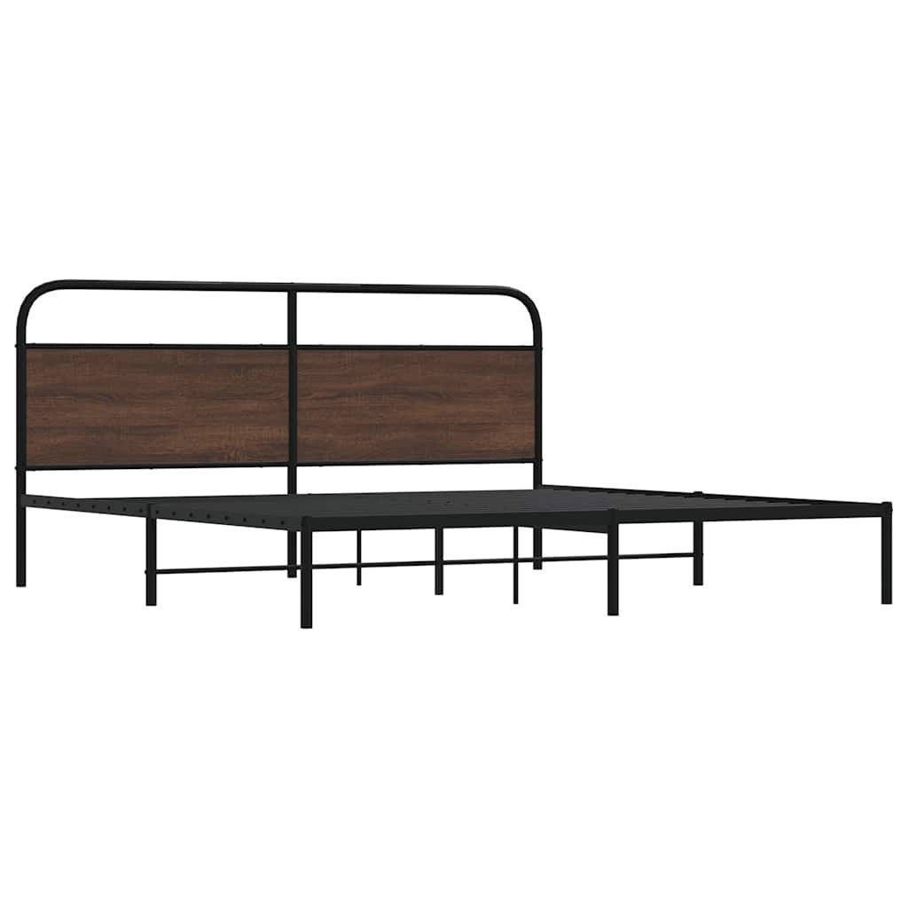 vidaXL Bett Metallbett ohne Matratze Braun günstig online kaufen