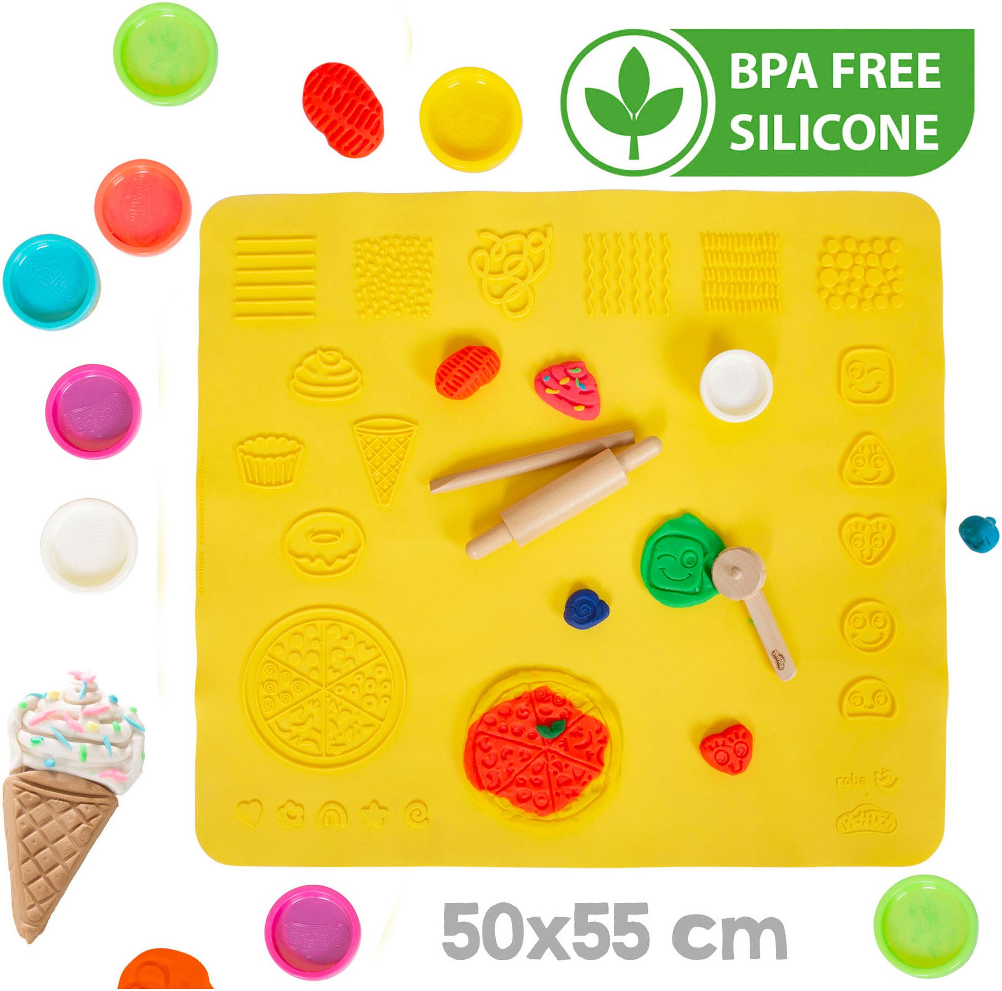 roba® Children's Seating Set Play-Doh, (Set), incl. 3D Creative Mat, Modeling Clay and Accessories