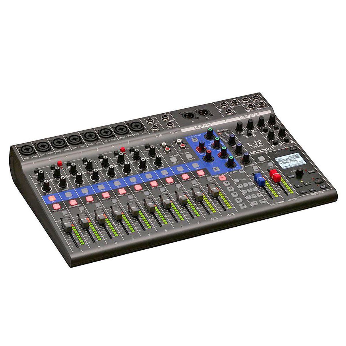 Funktion Zoom Mischpult Audio LiveTrak, Mixer, USB-Interface mit (Digitaler 12 Kanäle), L-12