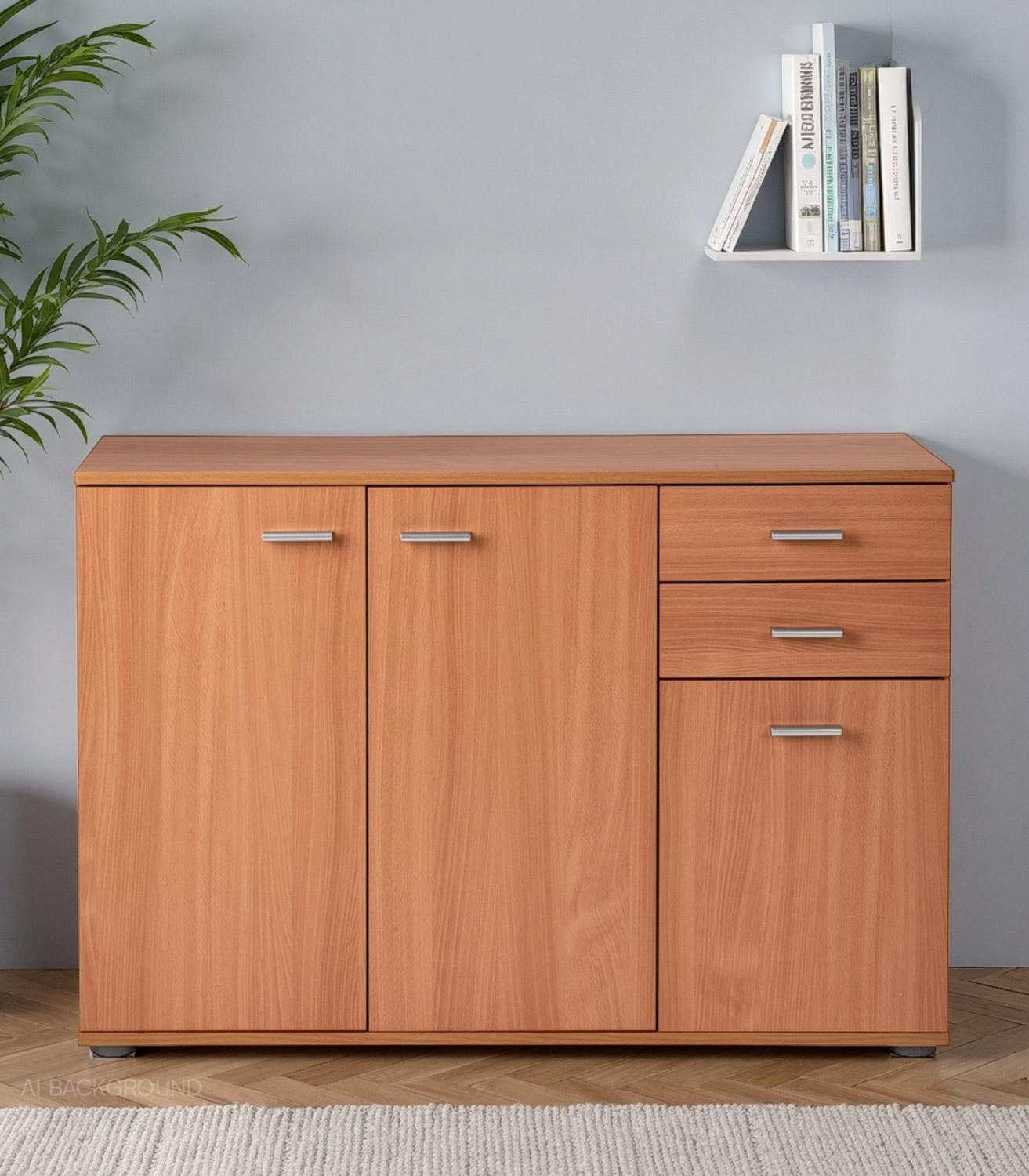 Kommode SOLO, B 106 cm, H 76 cm, 3 Türen, 2 Schubladen