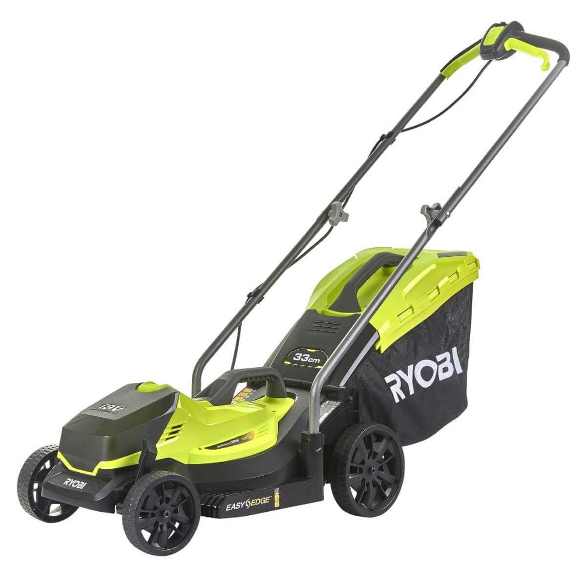 Ryobi Akkurasenmäher ONE+, OLM1833BRYOBI, Rasenmäher 18 V mit Höhenverstellung, bis 250 m², 33 cm Schnittbreite