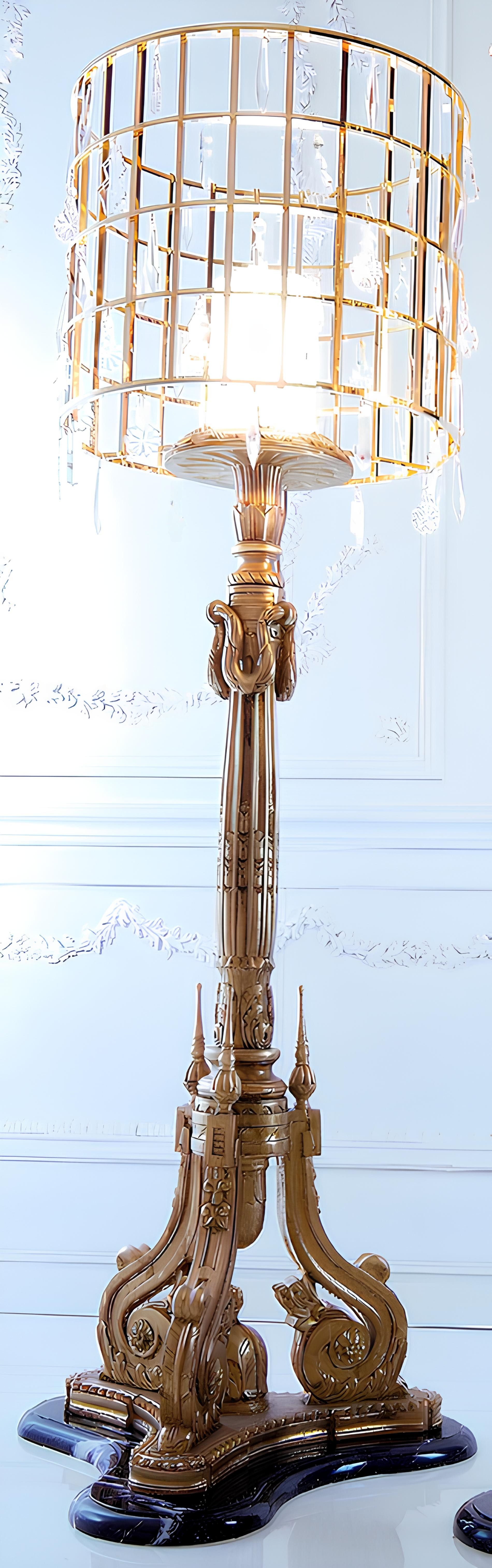 JVmoebel Stehlampe Luxus Steh Leuchte Stehleuchte Lampe Lampen Italienische Einrichtung, Made in Europa