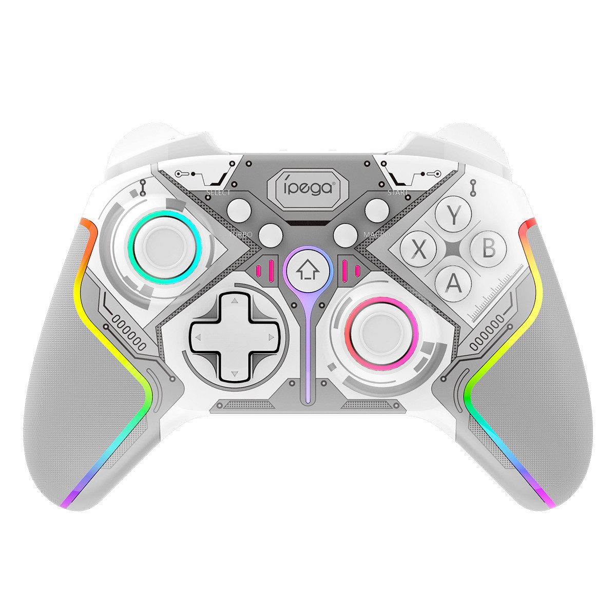 Tekoo Wireless Controller für Switch PC PS4, Hall-Effekt & Handyhalterung Gaming-Controller (Packung, Hall-Effekt, Inklusive Smartphone-Halterung, RGB-Beleuchtung)