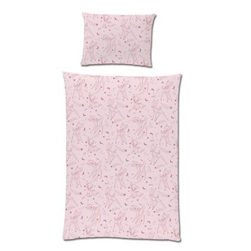 Kinderbettwäsche Bambi Dreams Baby / Kleinkind Bettwäsche Linon / Renforcé, BERONAGE, 100% Baumwolle, 2 teilig, 135x100 + 60x40 cm