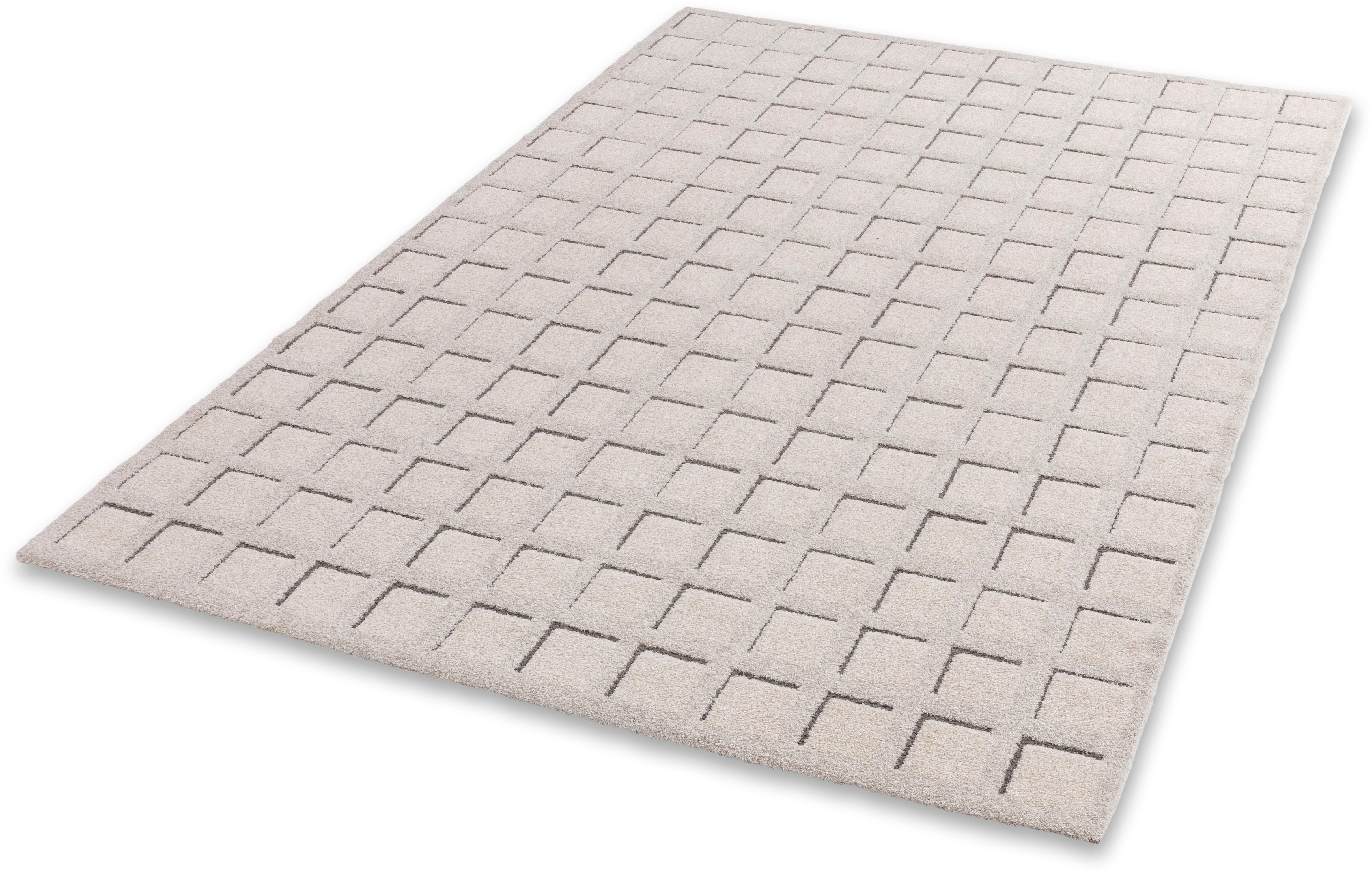 SCHÖNER WOHNEN-Kollektion Teppich Amaze 243, rechteckig, Höhe: 17 mm, weicher grafischer Kurzflor, Wohnzimmer, Schöner Wohnen Kollektion