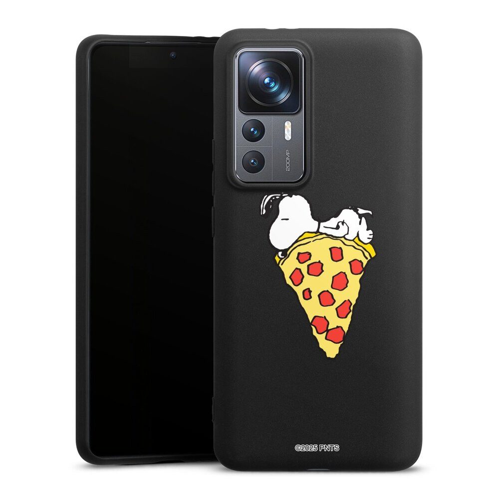 DeinDesign Handyhülle Peanuts Pizza Snoopy Snoopy Pizza Transparent, Xiaomi 12T Pro 5G Silikon Hülle Premium Case Handy Schutzhülle