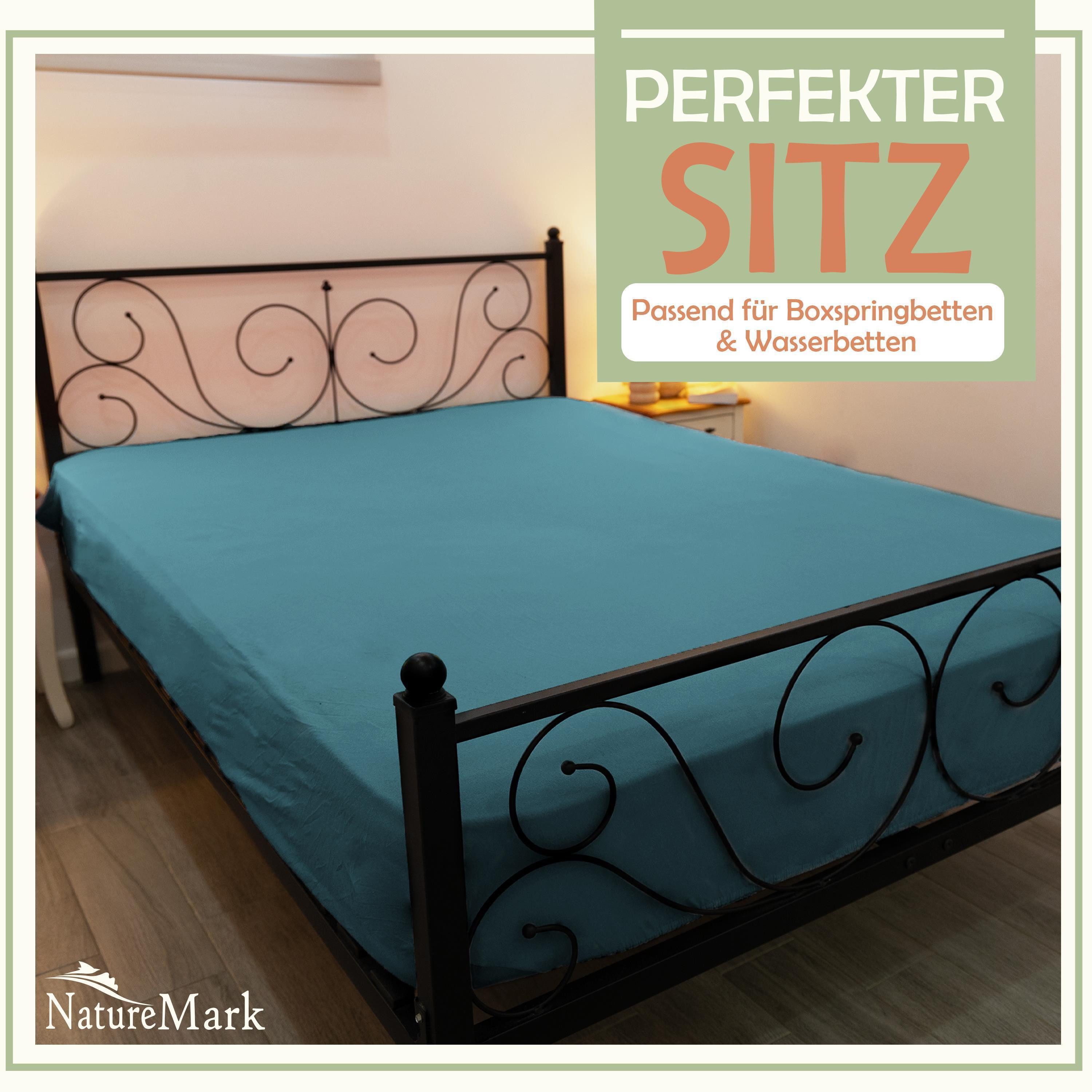 NatureMark Spannbettlaken Mikrofaser Spannbetttuch, Polyester, Gummizug: günstig online kaufen