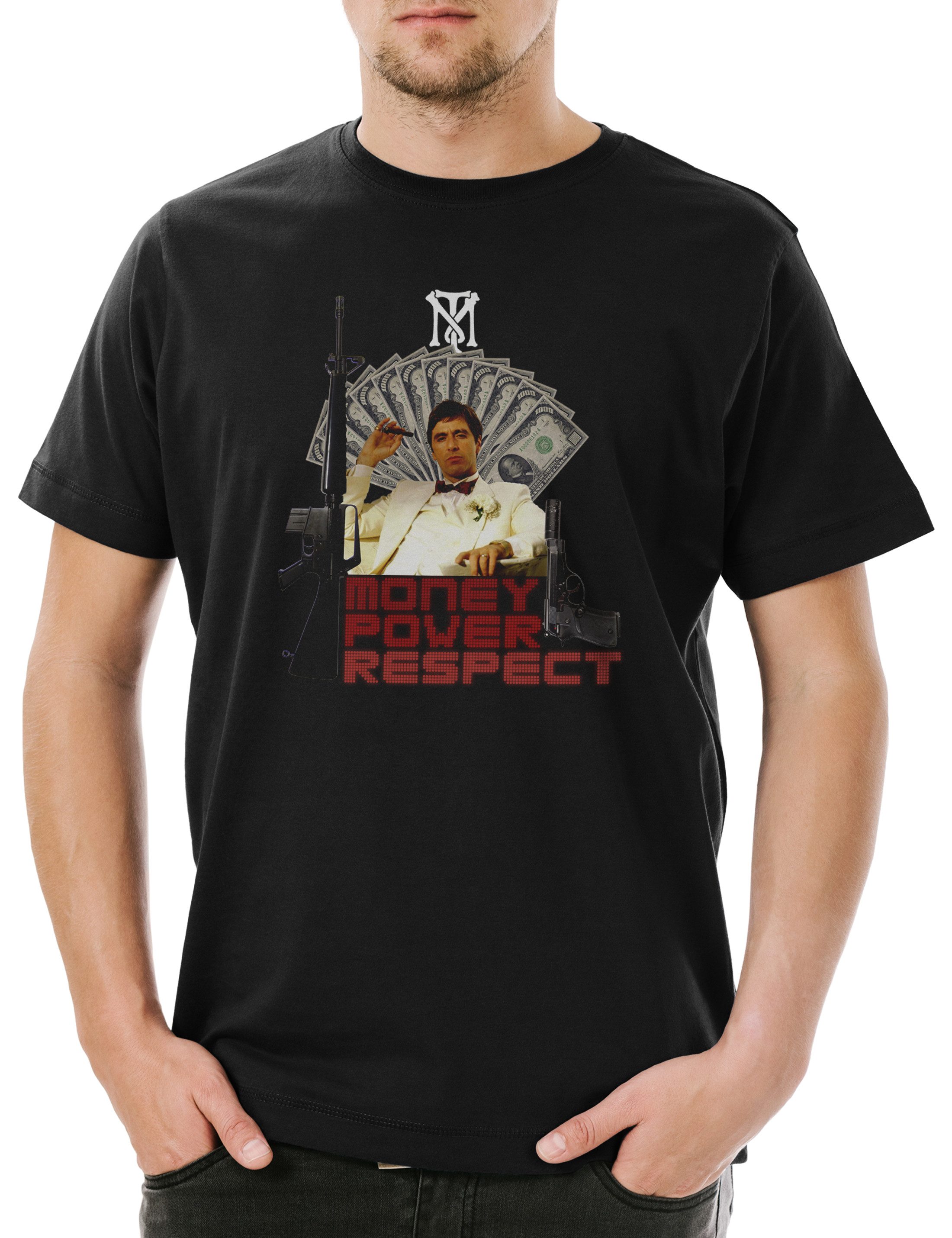 Urban Backwoods Print-Shirt Lucky Tony II Herren T-Shirt Gangster Miami Montana Family Gangster (1-tlg) Film Scarface Mafia Kult