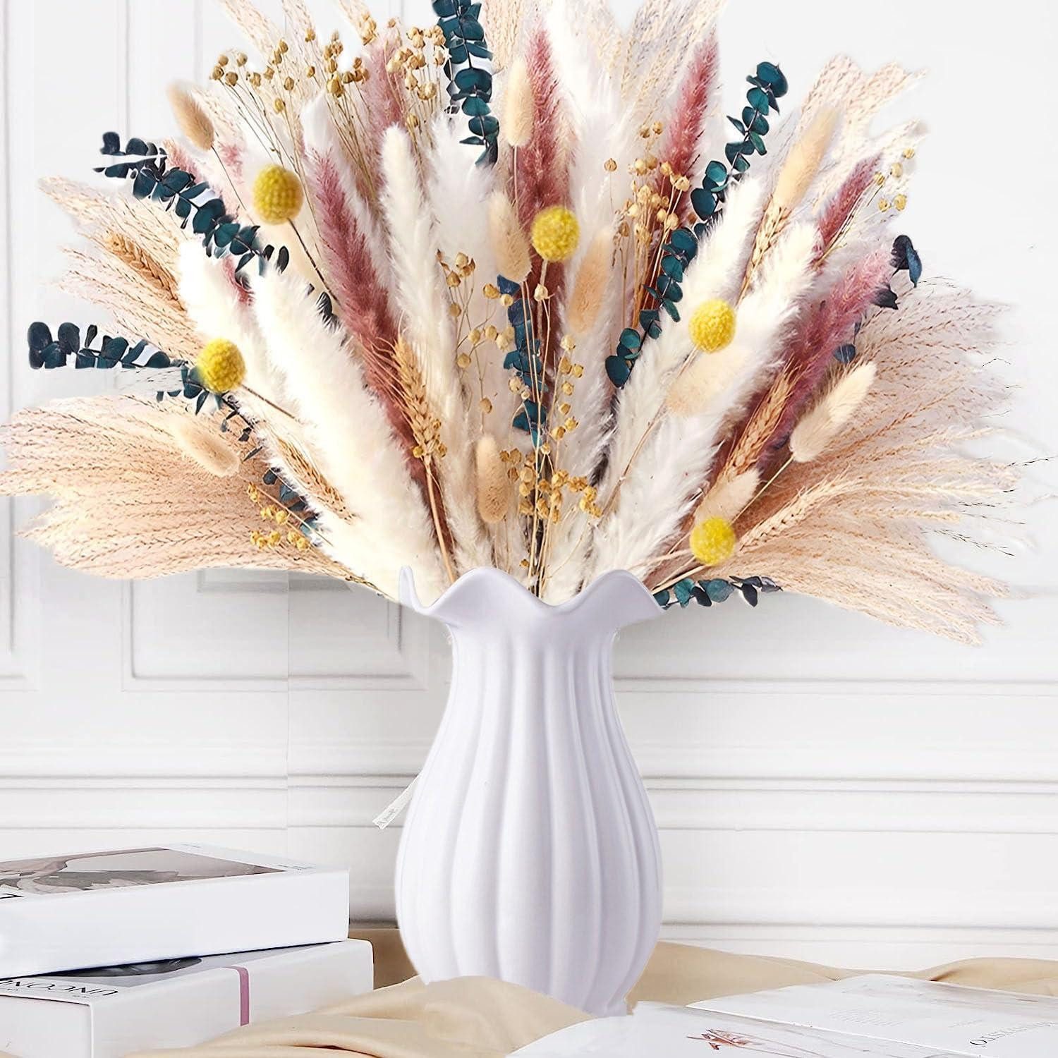 Trockenblume Pampasgras Deko Trockenblumen Set 85 Stück, LuxusKollektion, Höhe 10 cm