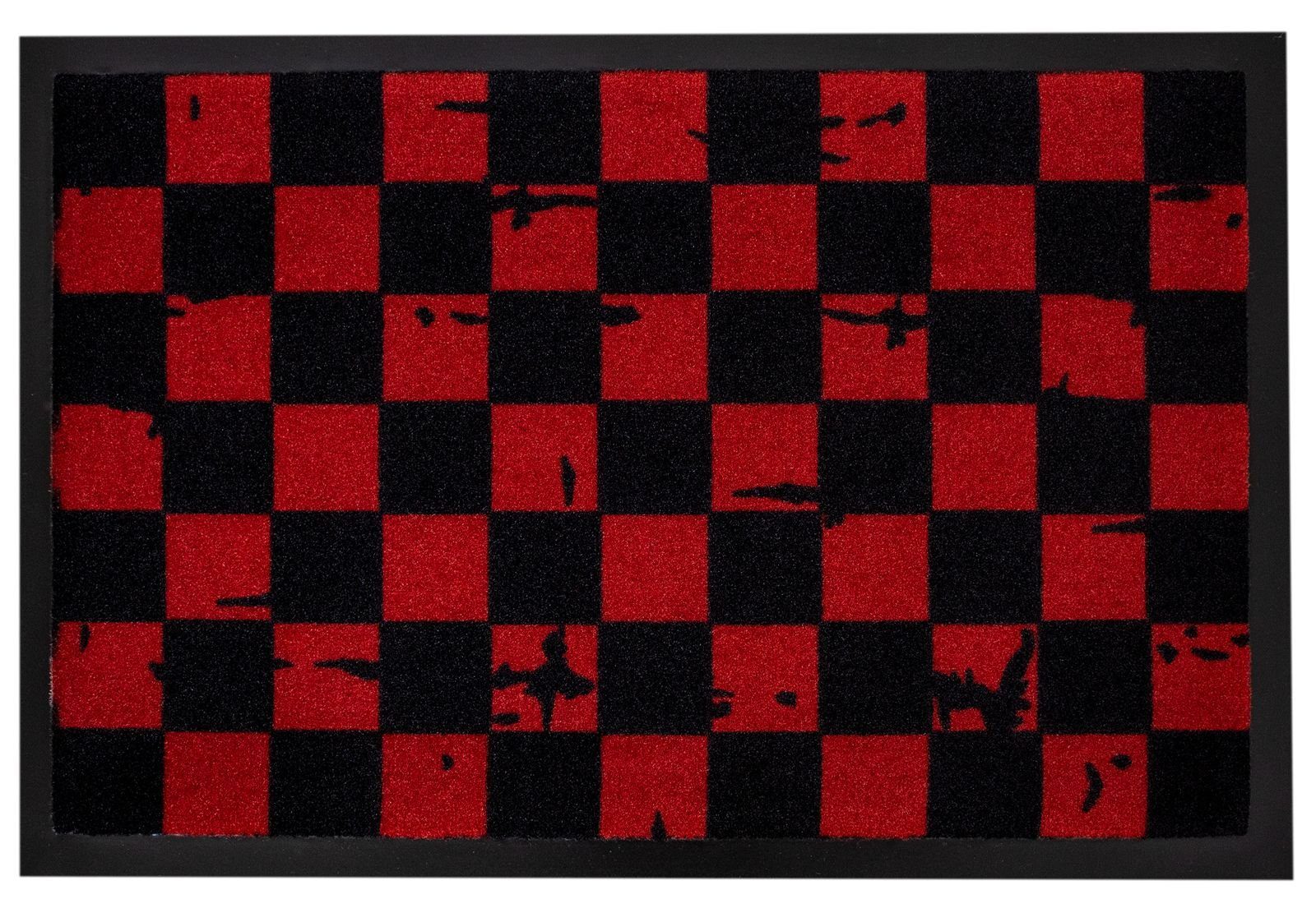 Fußmatte Checkered Red 60 x 40 cm, Mr. Ghorbani, Rechteckig, Höhe: 3 mm