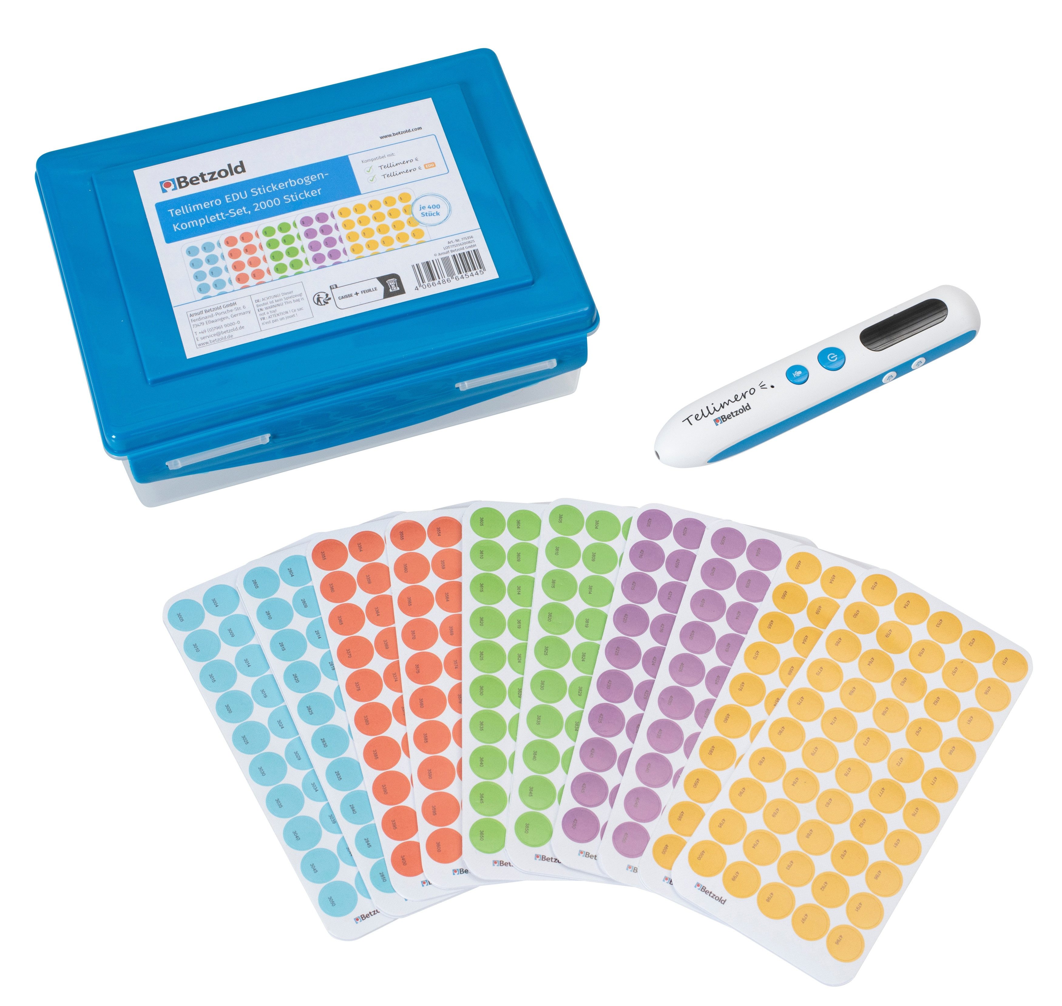 Tellimero Lernspielzeug EDU und Stickerbogen-Komplett-Set mit 2000 Sticker