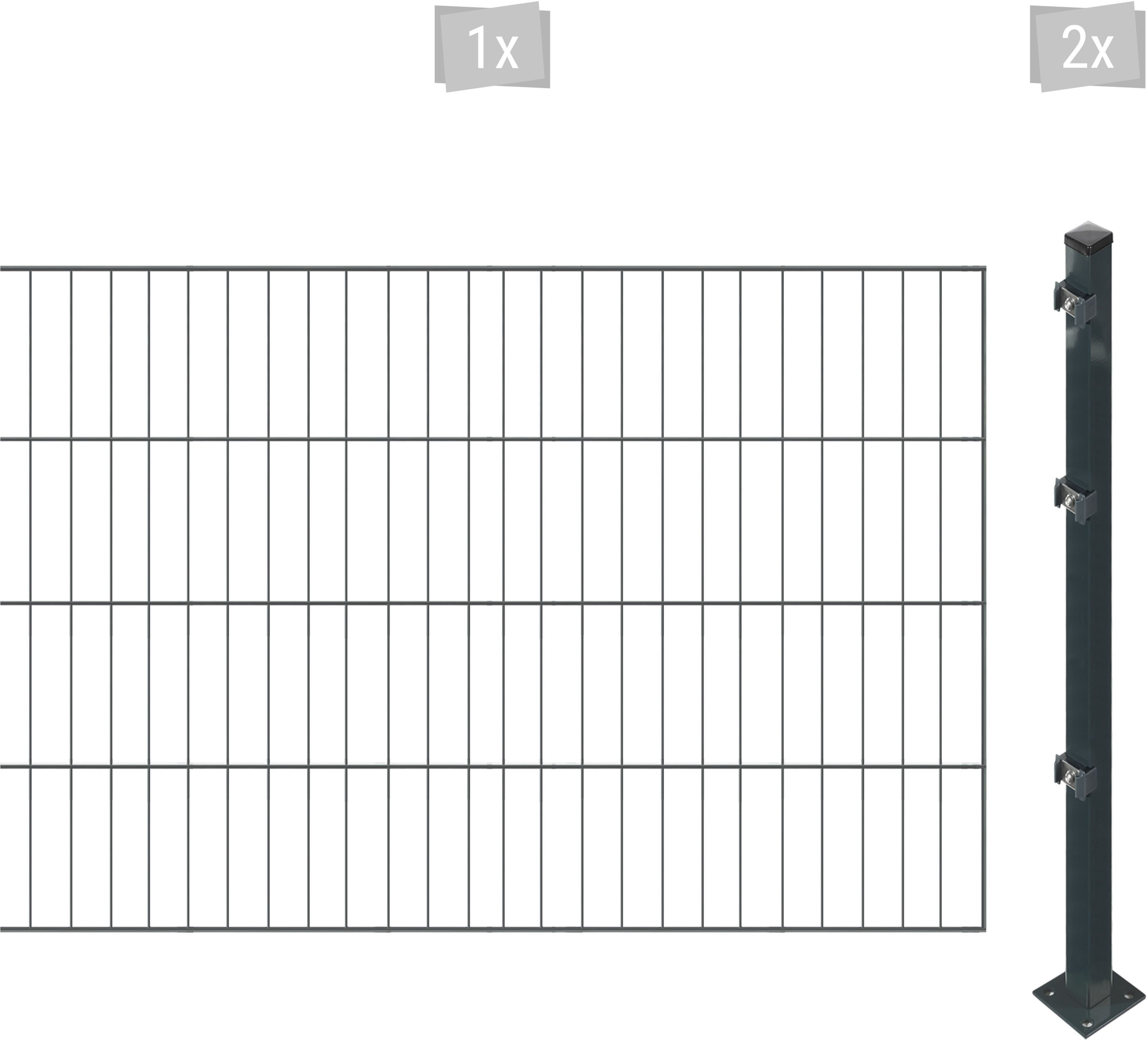 Arvotec Einstabmattenzaun ESSENTIAL 80 zum Einbetonieren, (Set, 3-St), Zaunhöhe 80 cm, Zaunlänge 2 - 60 m
