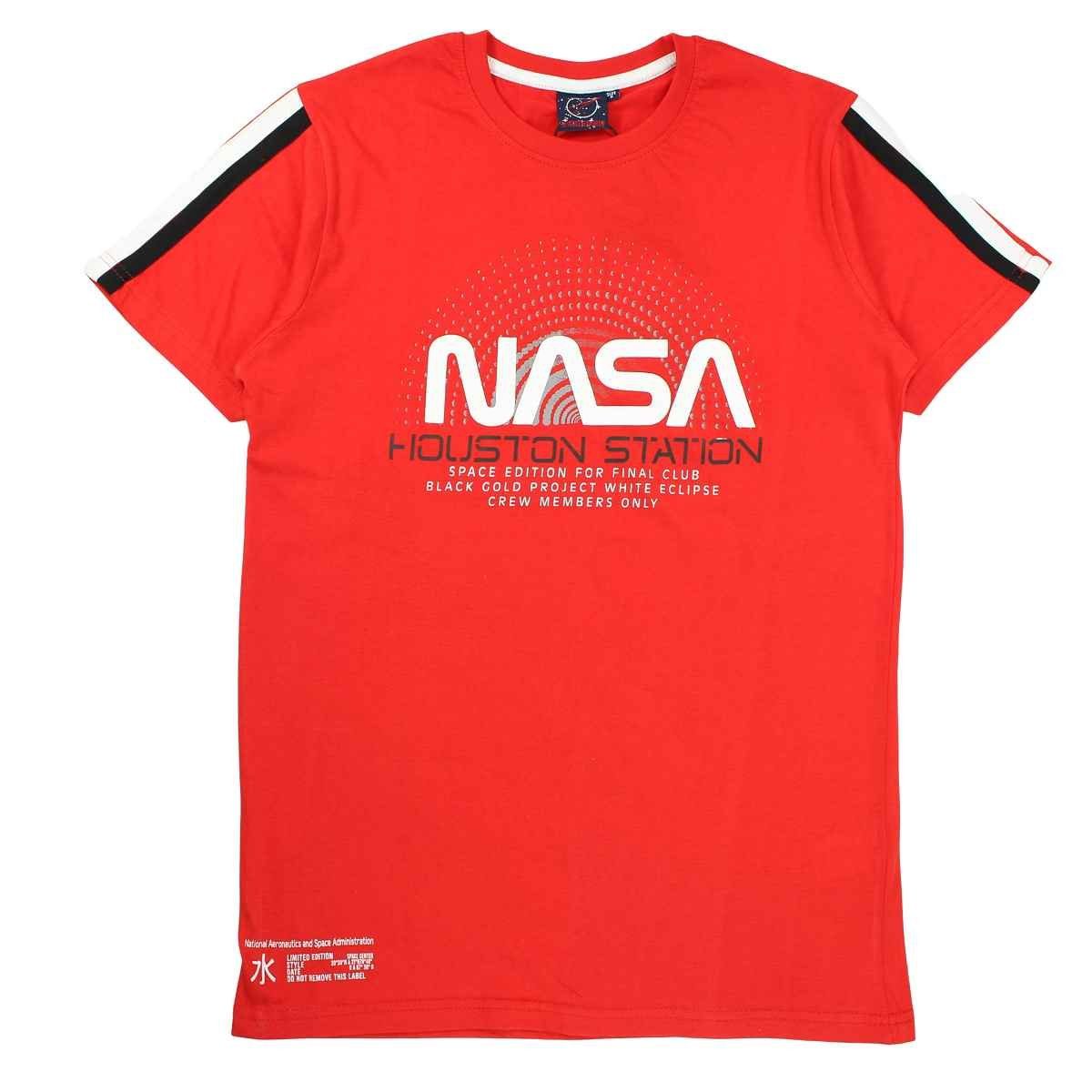 NASA Print-Shirt NASA Space Center Kinder Jungen kurzarm T-Shirt Gr. 104 bis 164, 100% Baumwolle Rot