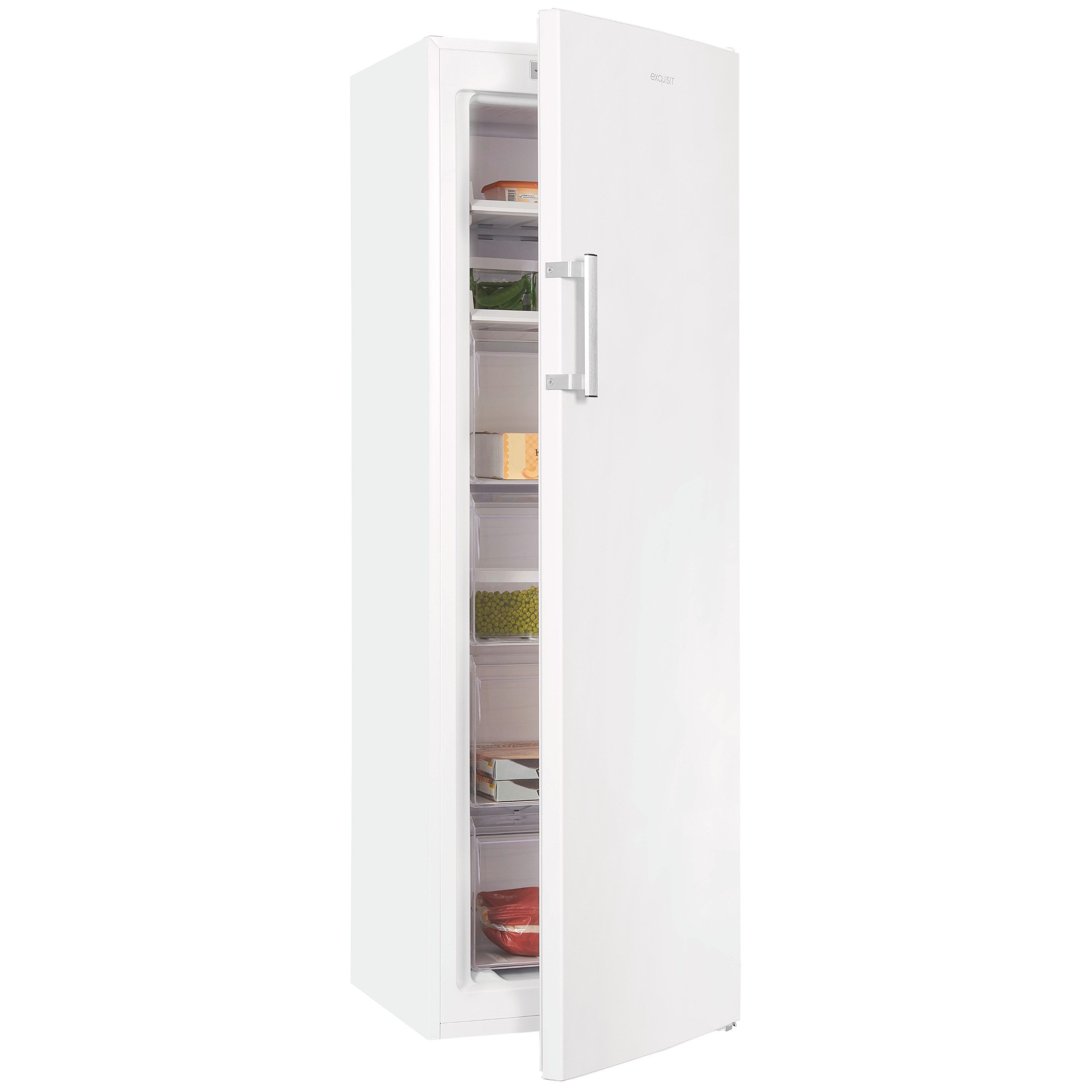 exquisit Gefrierschrank GS5271-NF-H-040E weiss, 170 cm hoch, 54.5 cm breit, 204 Liter Nutzinhalt, 4-Sterne-Gefrieren, No-Frost