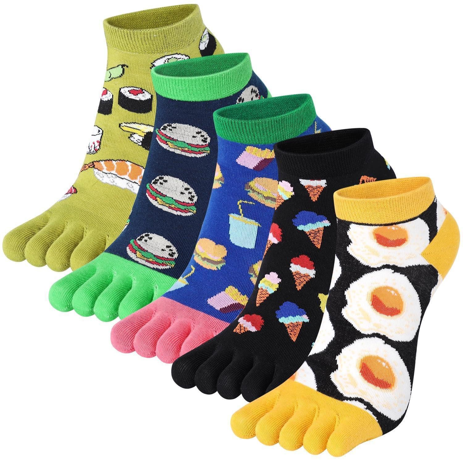 LuxusKollektion Zehensocken Zehensocken Damen Frucht/Food Kurzbund Gr 35-40/5Paar