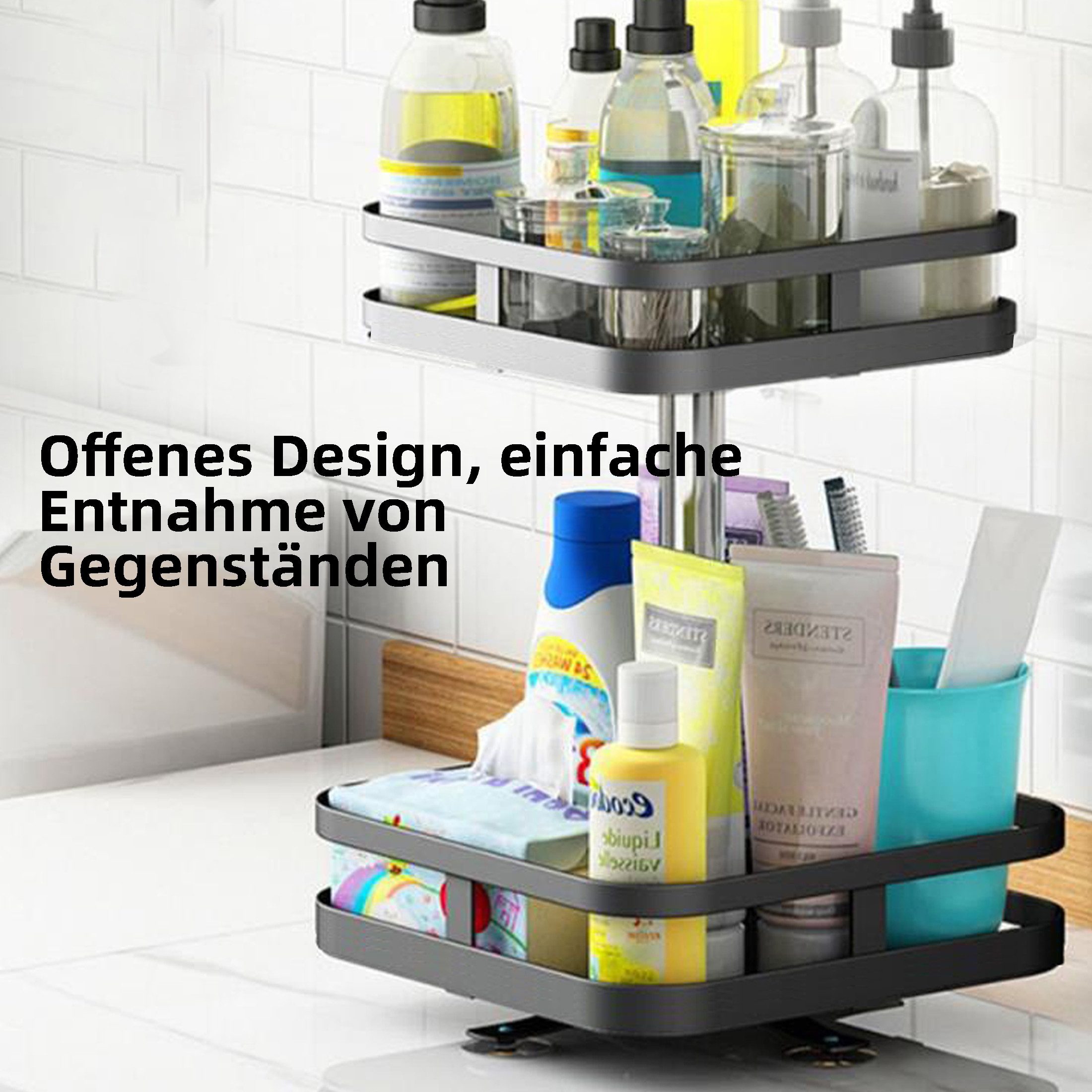 YINDN Gewürzregal, 2-Ebene Küchenregal, 360° Drehbar günstig online kaufen