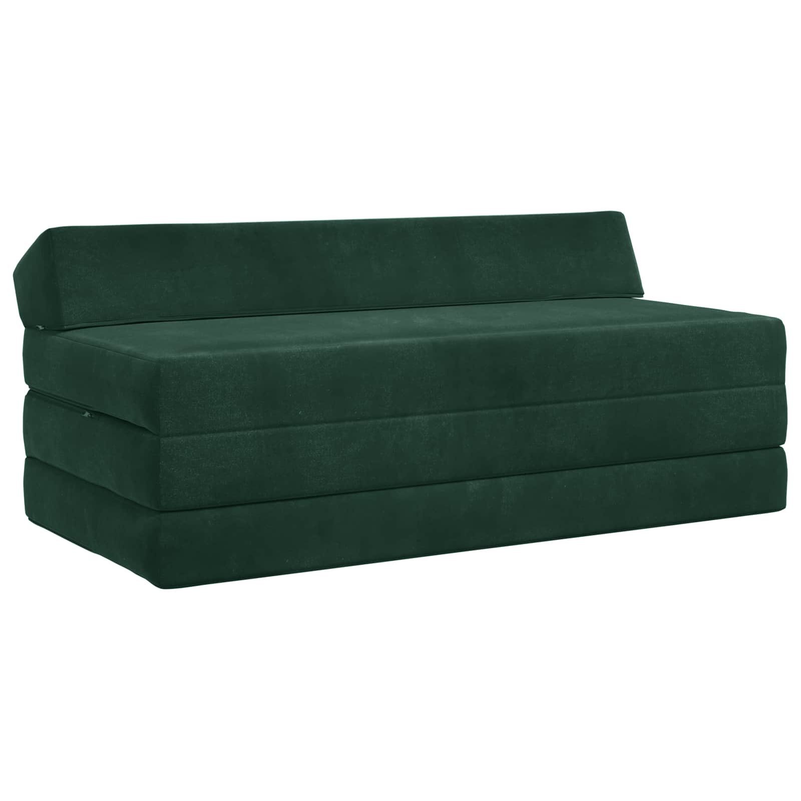 vidaXL Bett Klappsofa Bett Dunkelgrün 120 x 60 x 49 cm Stoff (1-tlg)