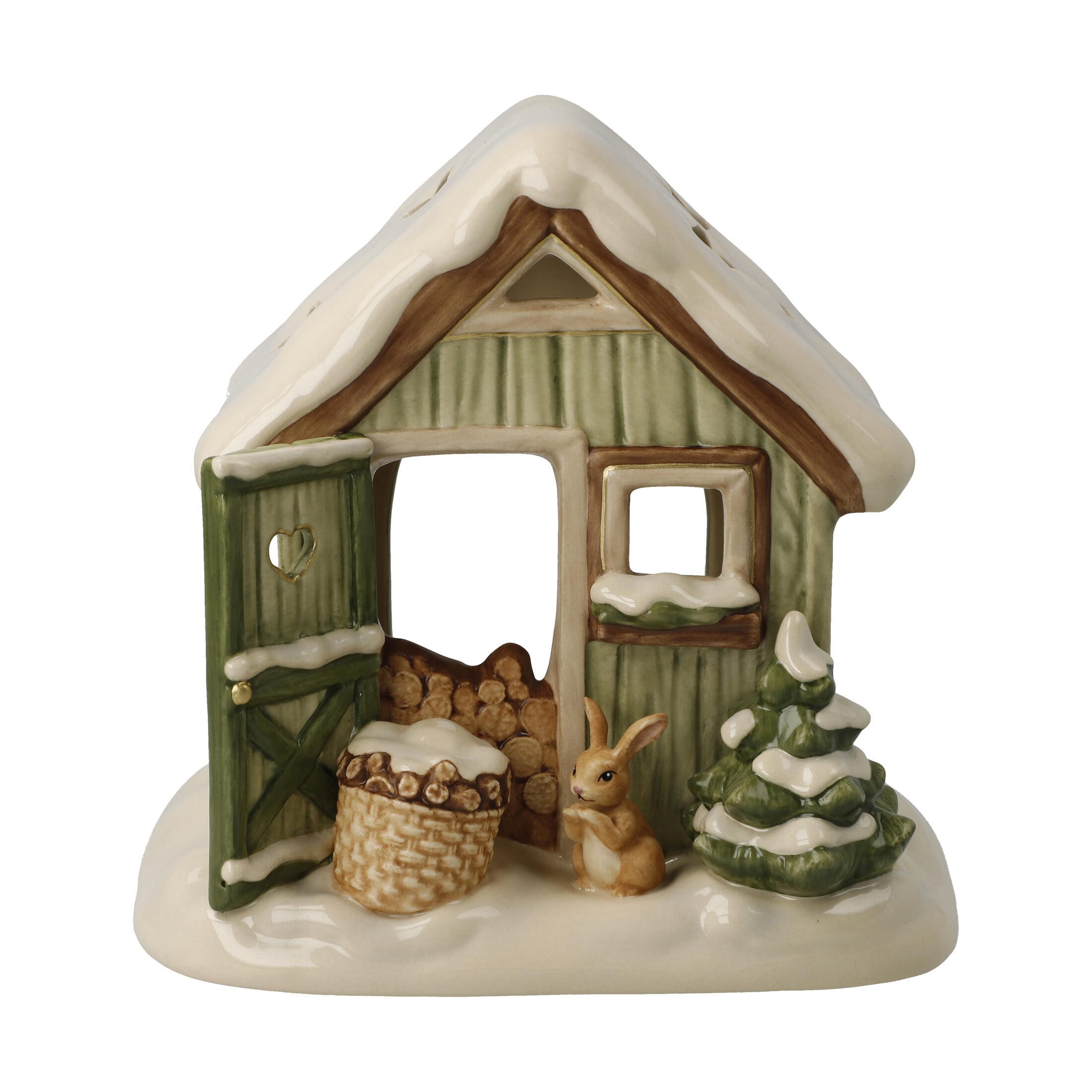 Goebel Weihnachtsfigur Figur Verschneite Gartenhütte 15.5 cm, Farbe: bunt, Teelicht